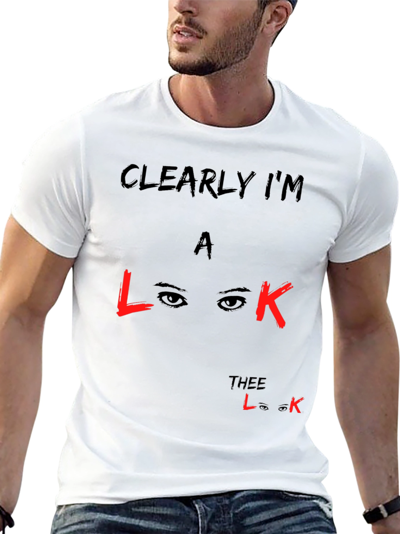 Black Clearly I'm a Look T-Shirt - Unisex Black Cotton Tee view 13