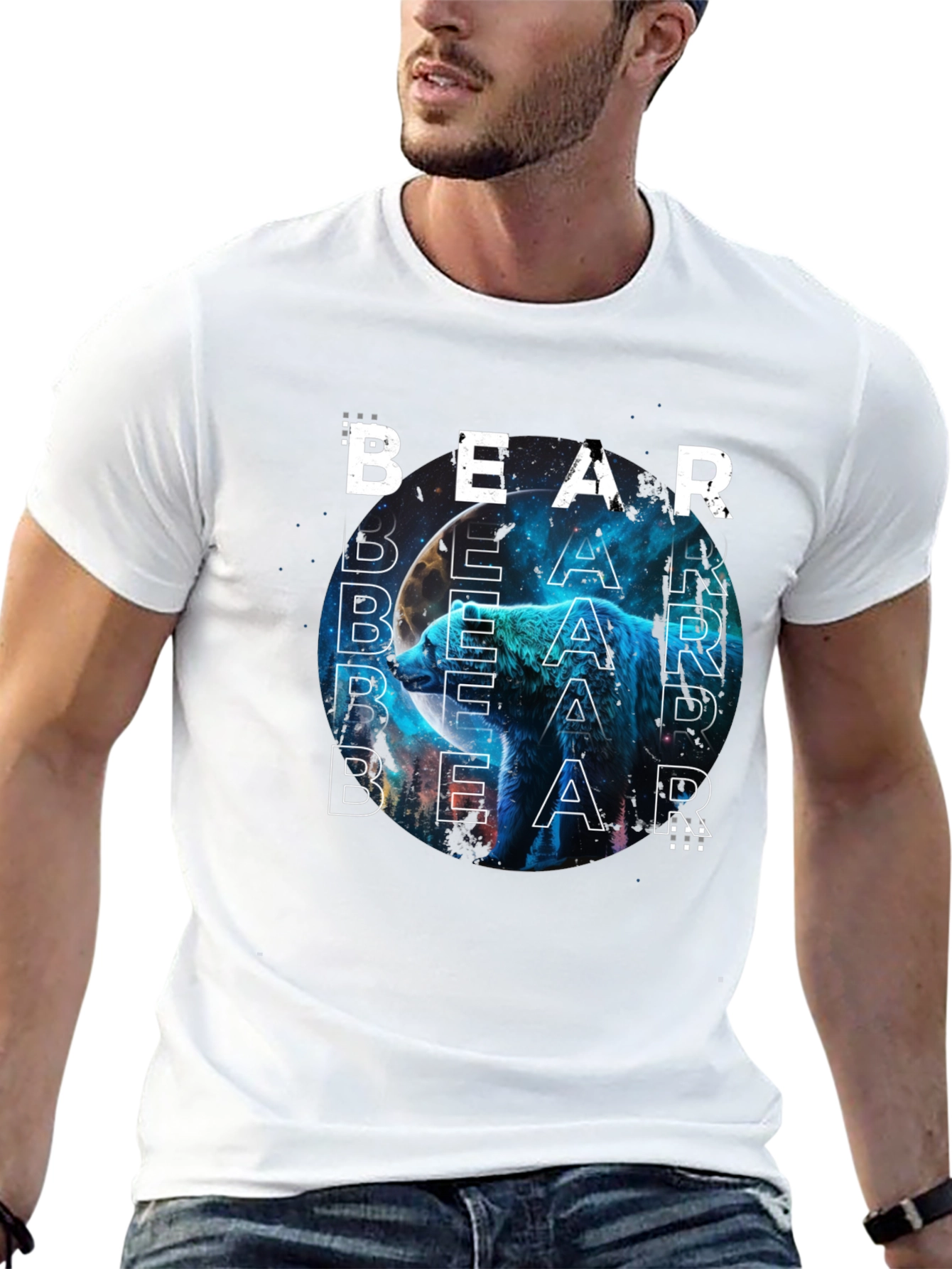 Black Bear Graphic Print T-Shirt - Modern Style view 13