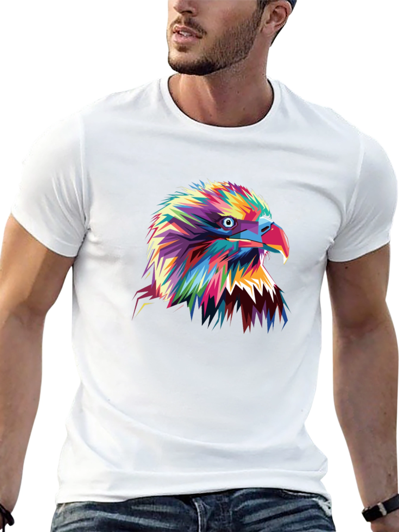 Black Bold Eagle Graphic Tee - Vibrant Colors view 13
