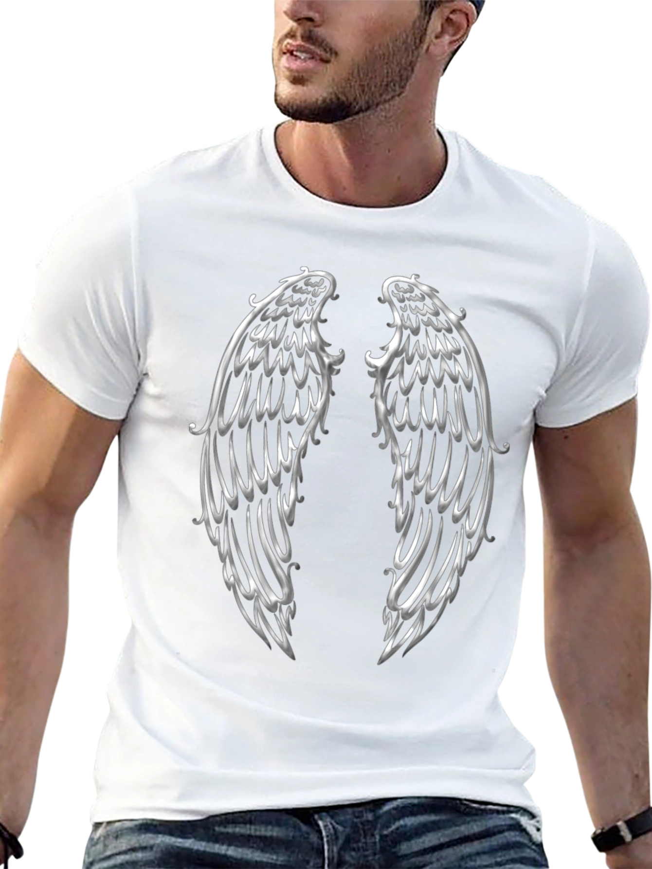 Black Winged Graphic Print Tee view 13