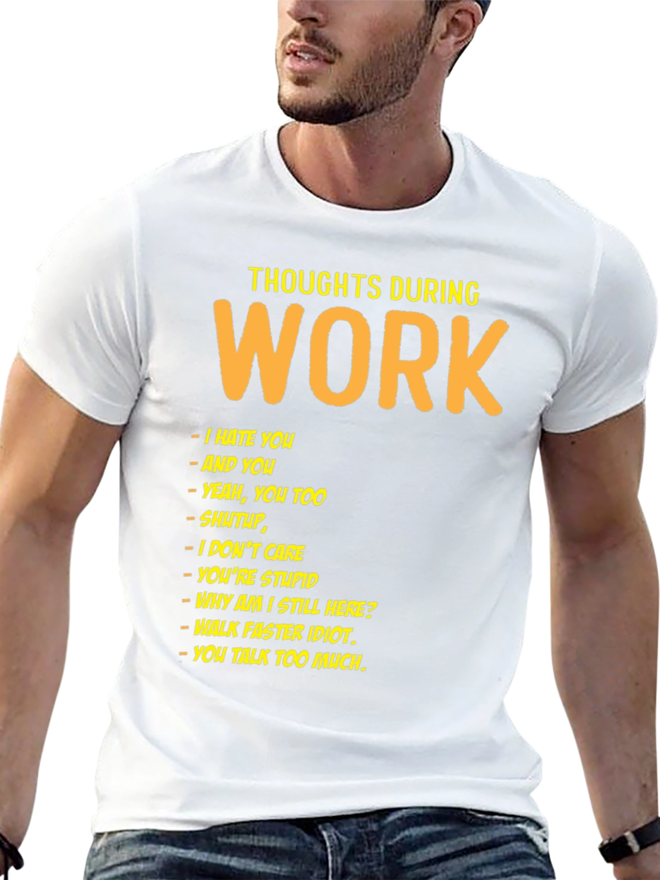 Black Thoughts During Work Black Humor T-Shirt view 13