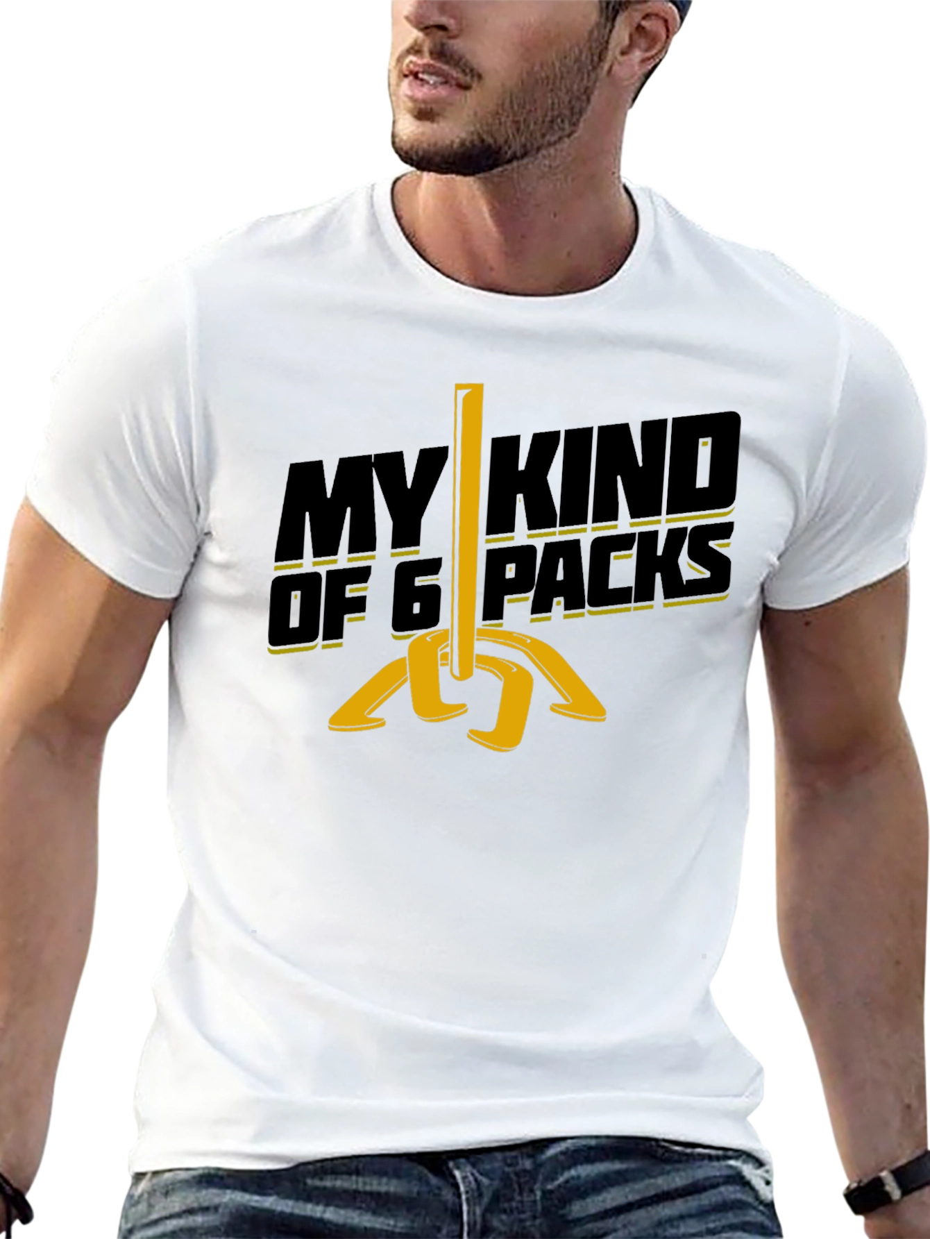 Black My Kind of 6 Packs T-Shirt: Horseshoe Humor Tee view 13