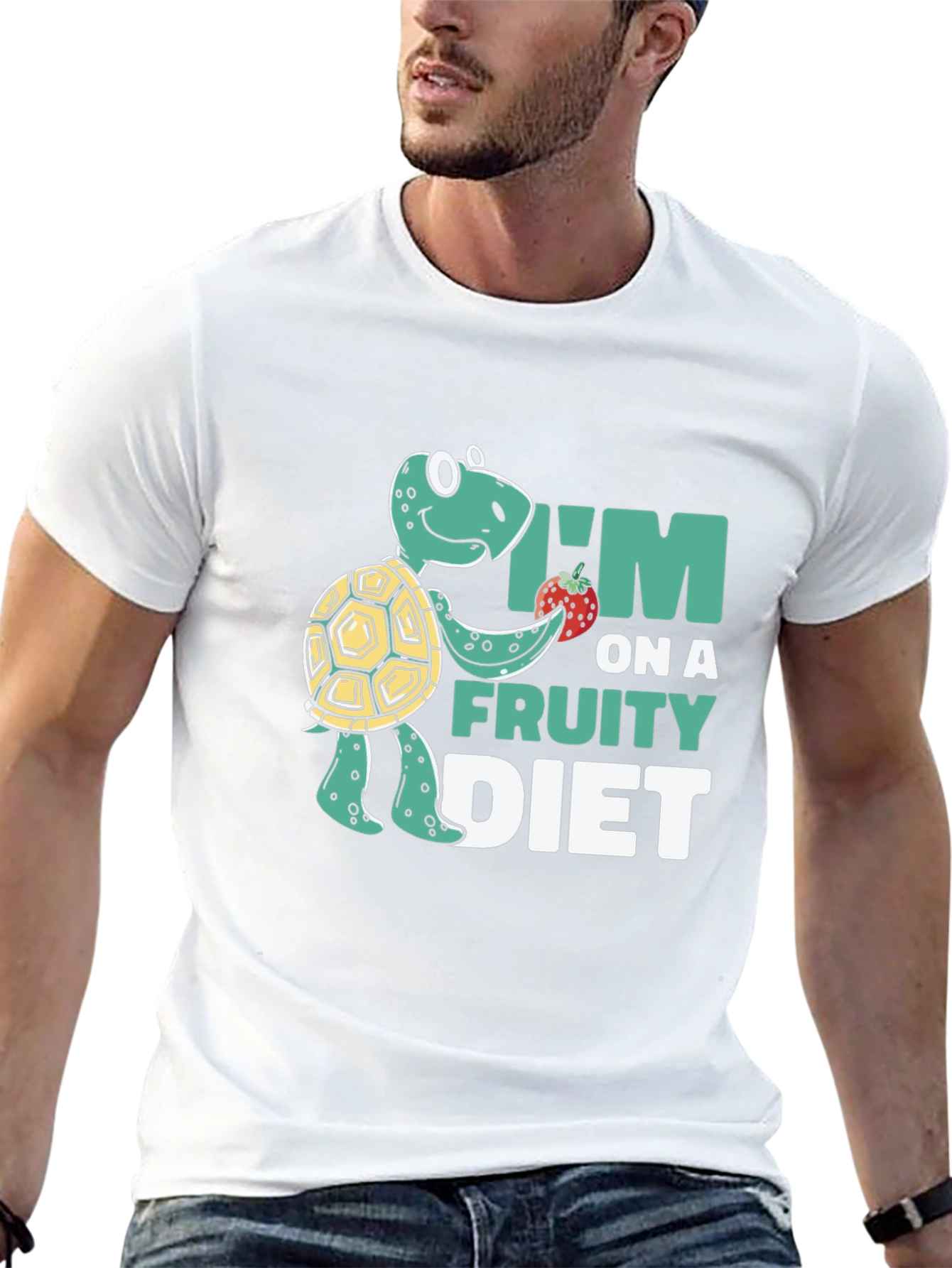 Black Fruity Diet Turtle T-Shirt view 13