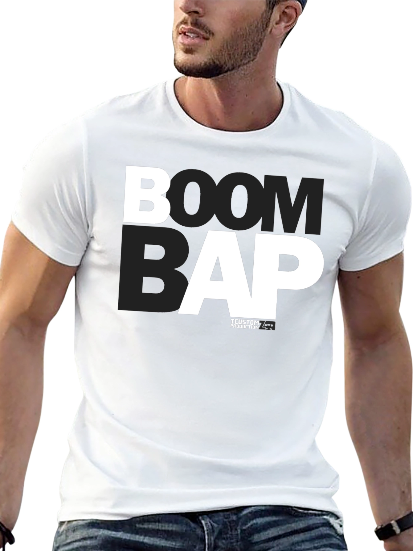 Black Boom Bap Graphic Tee - Black Cotton T-Shirt view 13