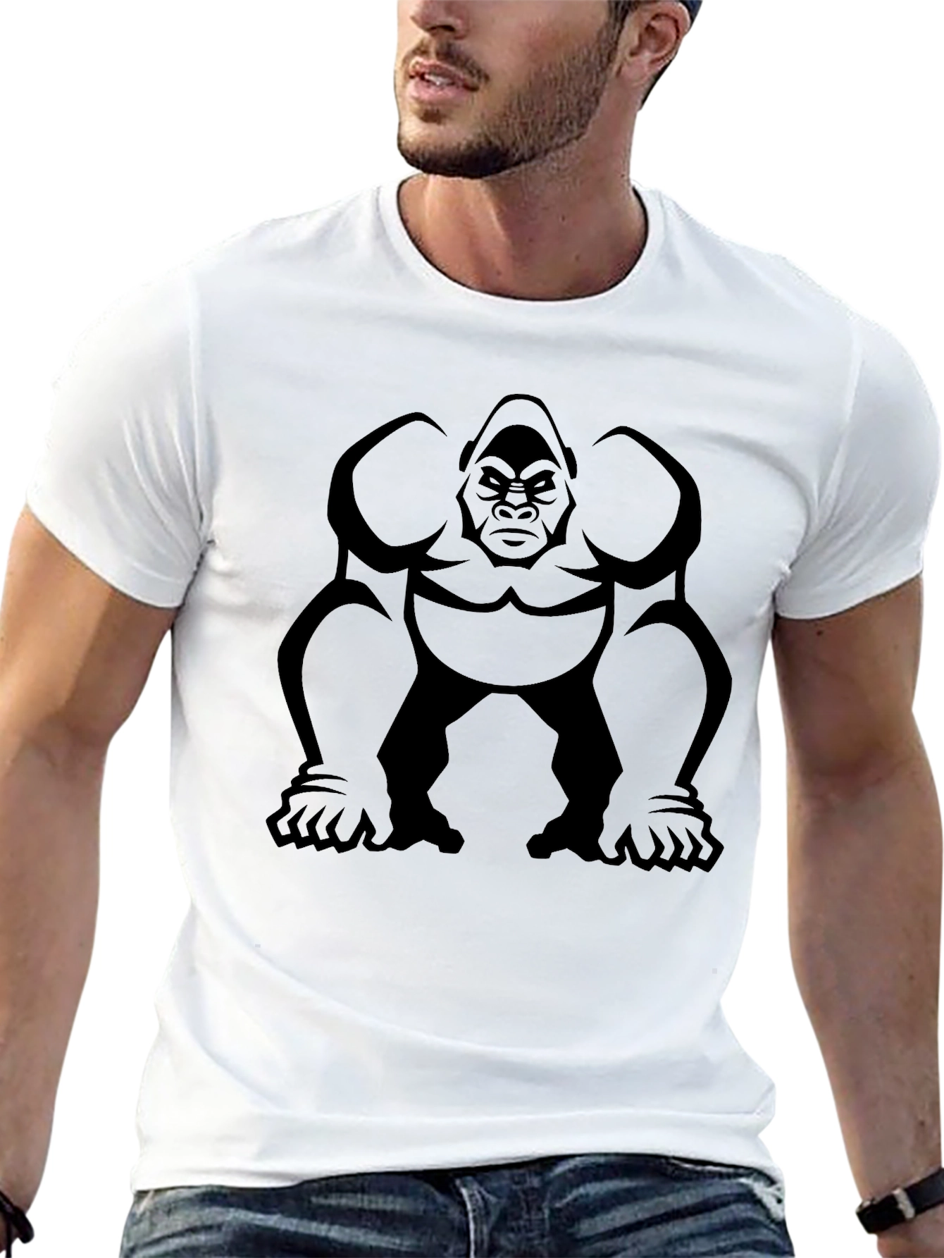 Black Gorilla Graphic Black T-Shirt view 13