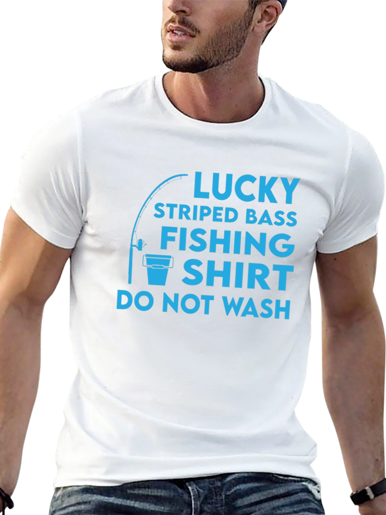 Black Lucky Striped Bass Fishing Shirt - Funny Angler Tee view 13