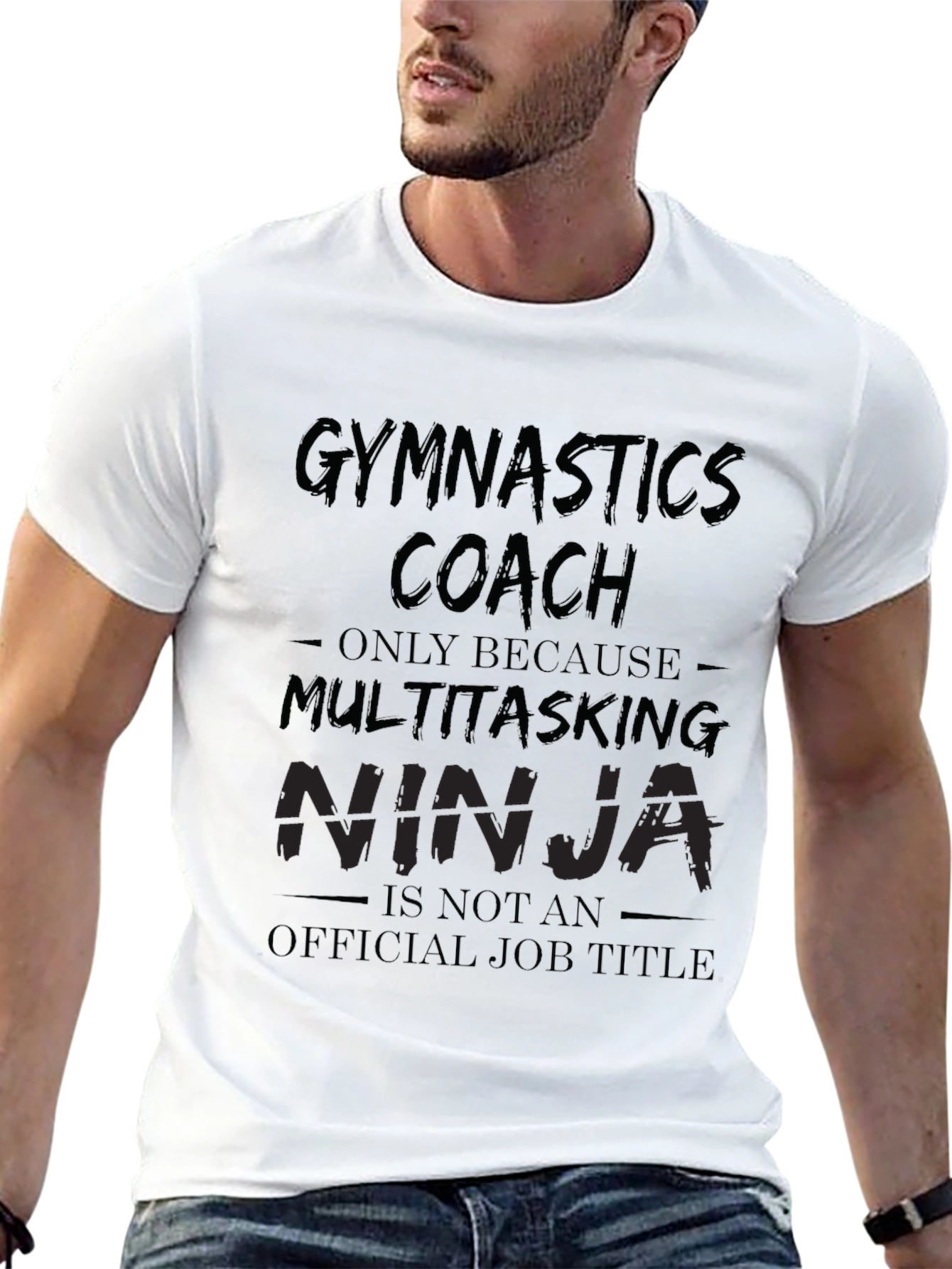 Black Gymnastics Coach Multitasking Ninja T-Shirt view 13