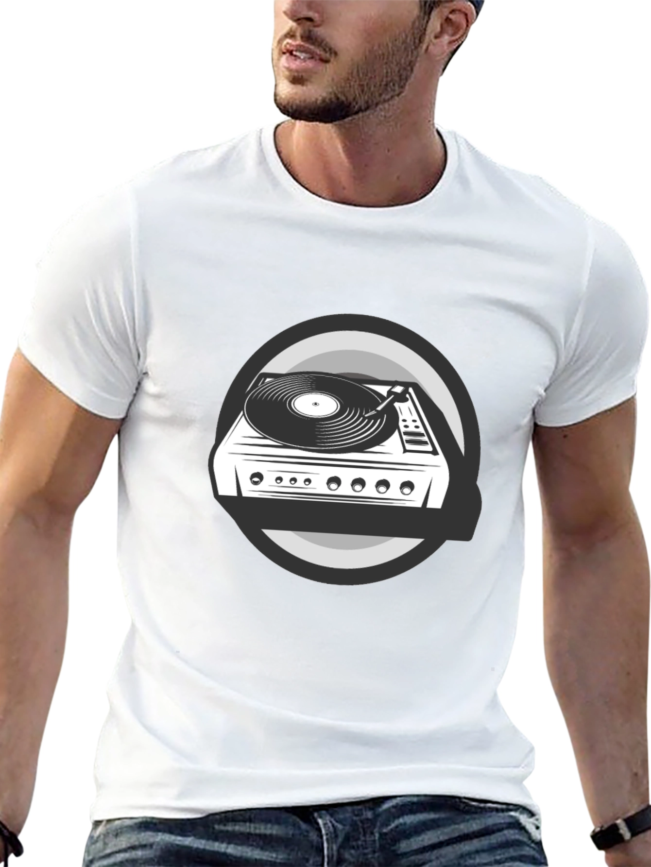 Black DJ Turntable Graphic Tee - Black view 13