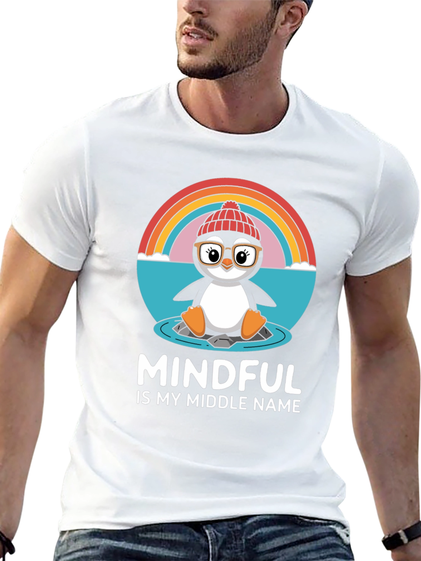 Black Mindful Penguin T-Shirt - Cute & Comfy Tee view 13