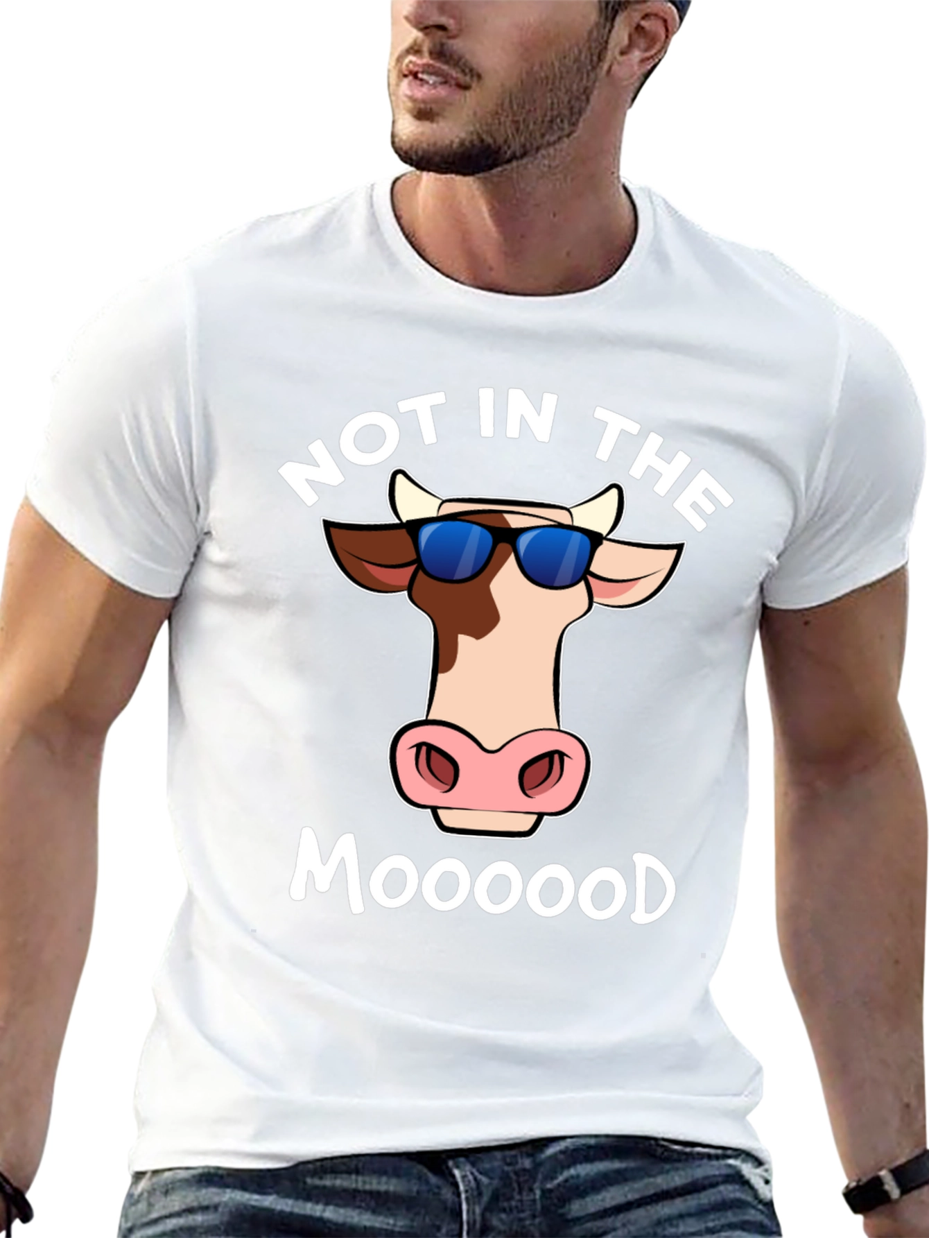 Black Not In The Moood T-Shirt - Funny Cow Tee view 13