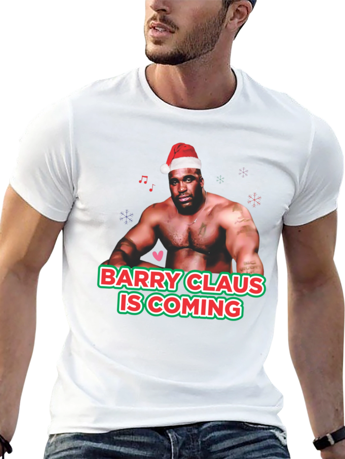 Black Barry Claus T-Shirt - Christmas Fun view 13