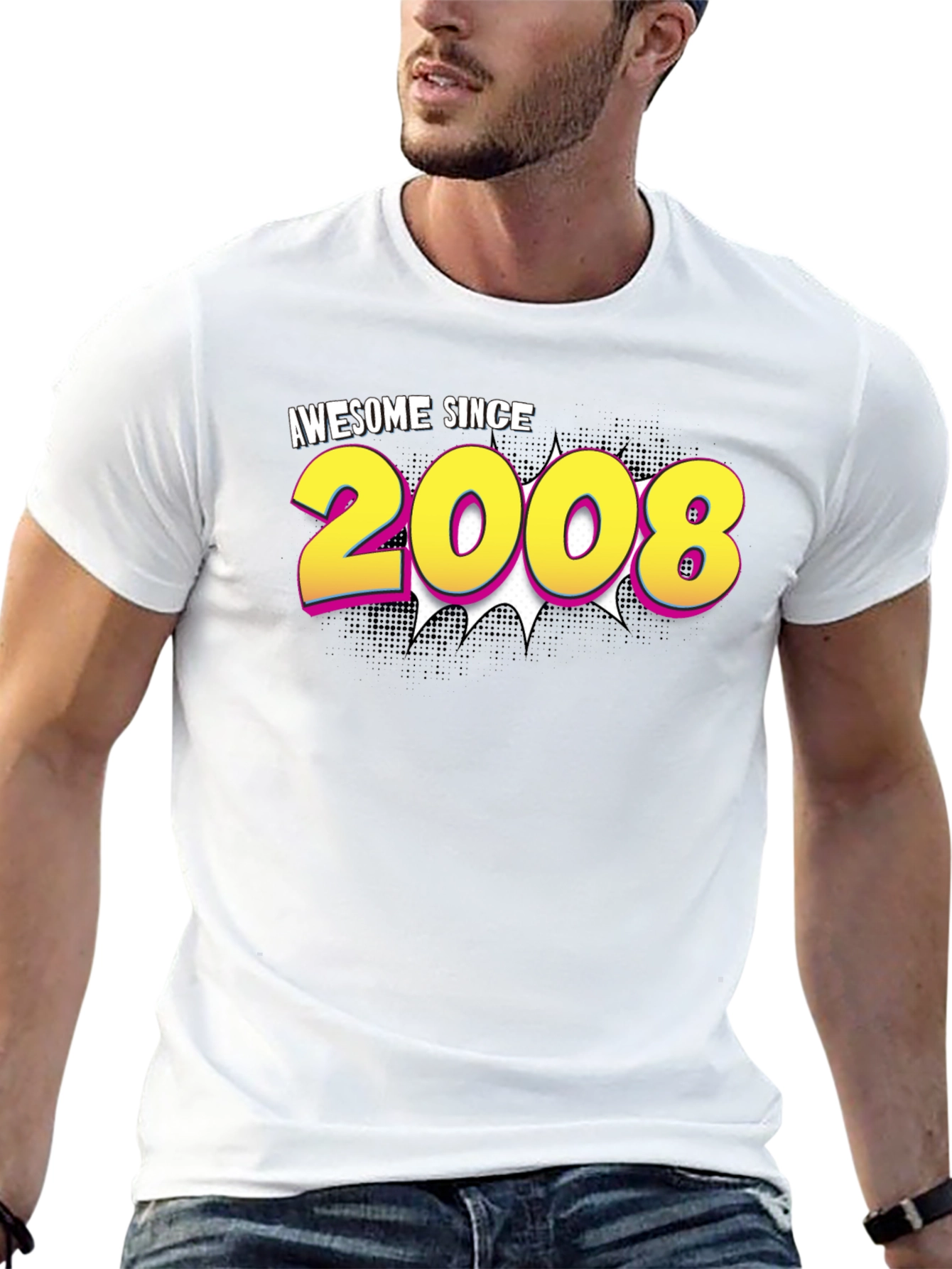 Black Awesome Since 2008 Graphic Tee view 13