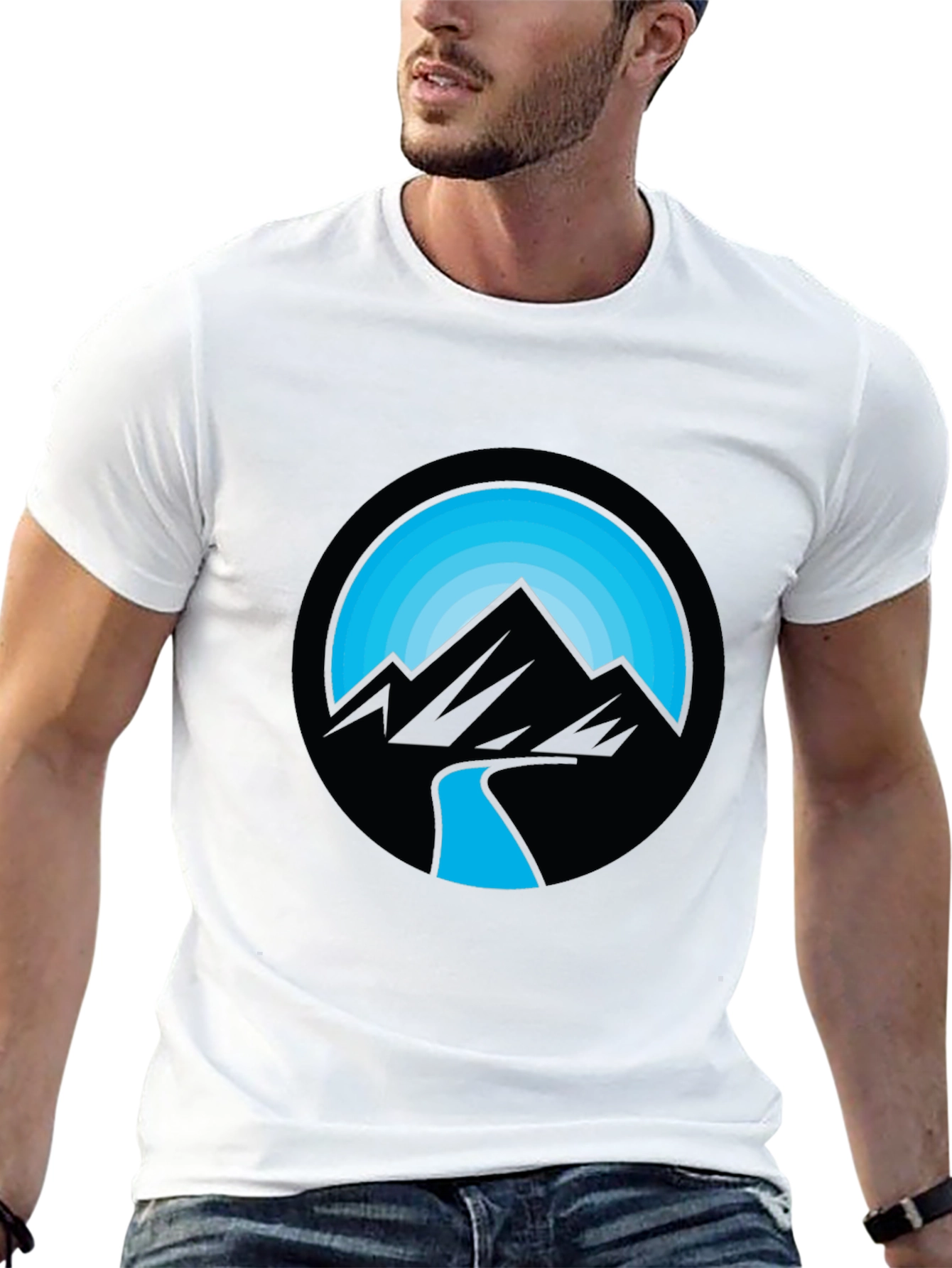 Black Mountain River Graphic Black T-Shirt view 13