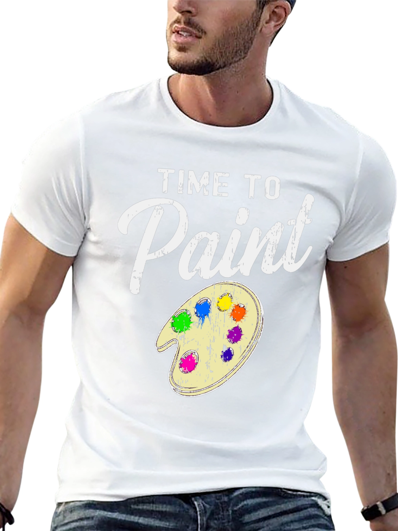 Black Time to Paint T-Shirt - Artist Palette Tee view 13