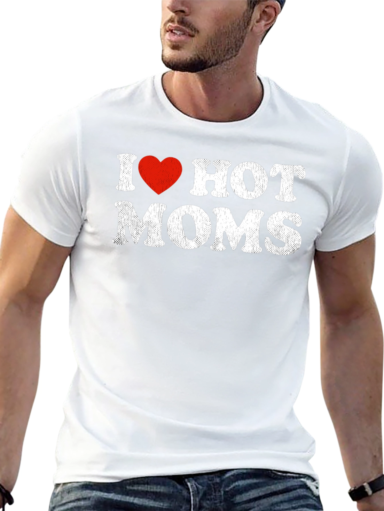 Black I Heart Hot Moms T-Shirt - Graphic Tee view 13