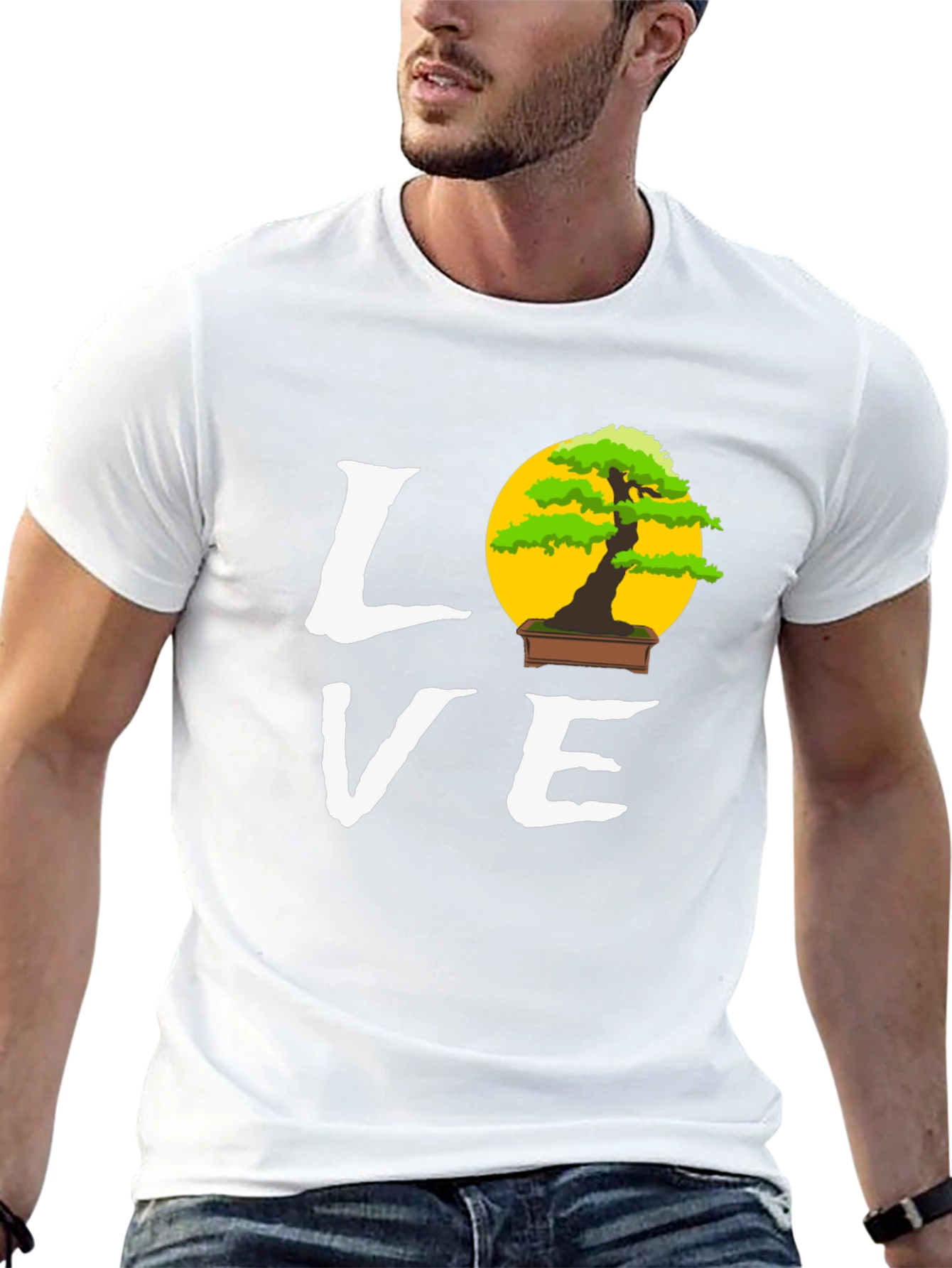 Black Bonsai Tree Love Graphic Tee - Unique Design T-Shirt view 13