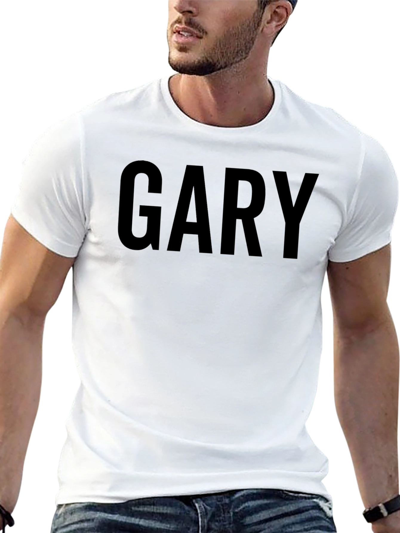 Black Men's Black "Gary" Graphic Tee - Casual Wear view 13