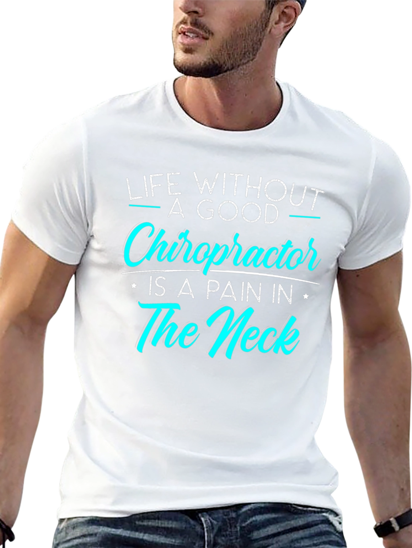 Black Chiropractor Pain T-Shirt - Black view 13
