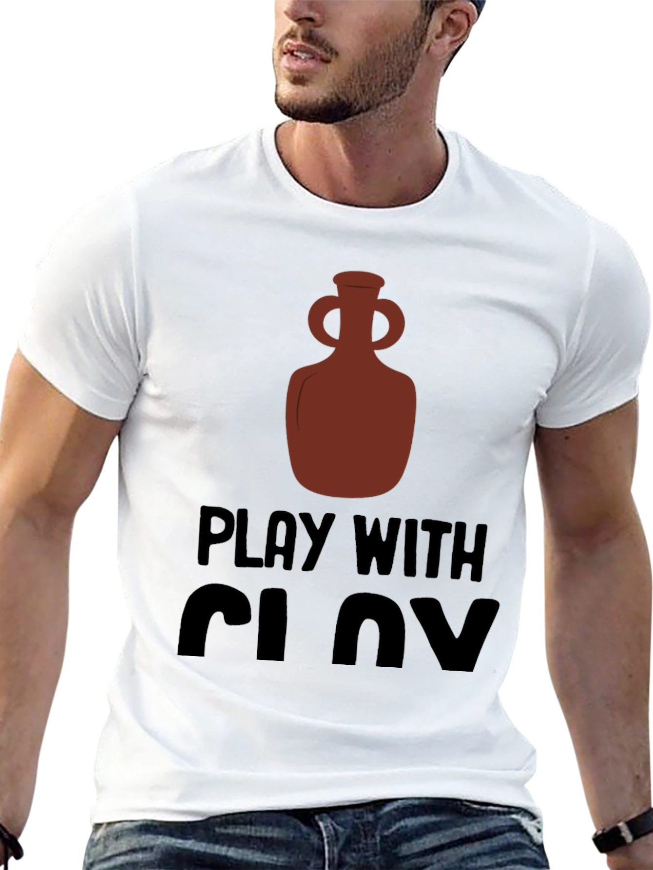 Black Play With Clay Graphic Tee Pottery Lover T-Shirt view 13