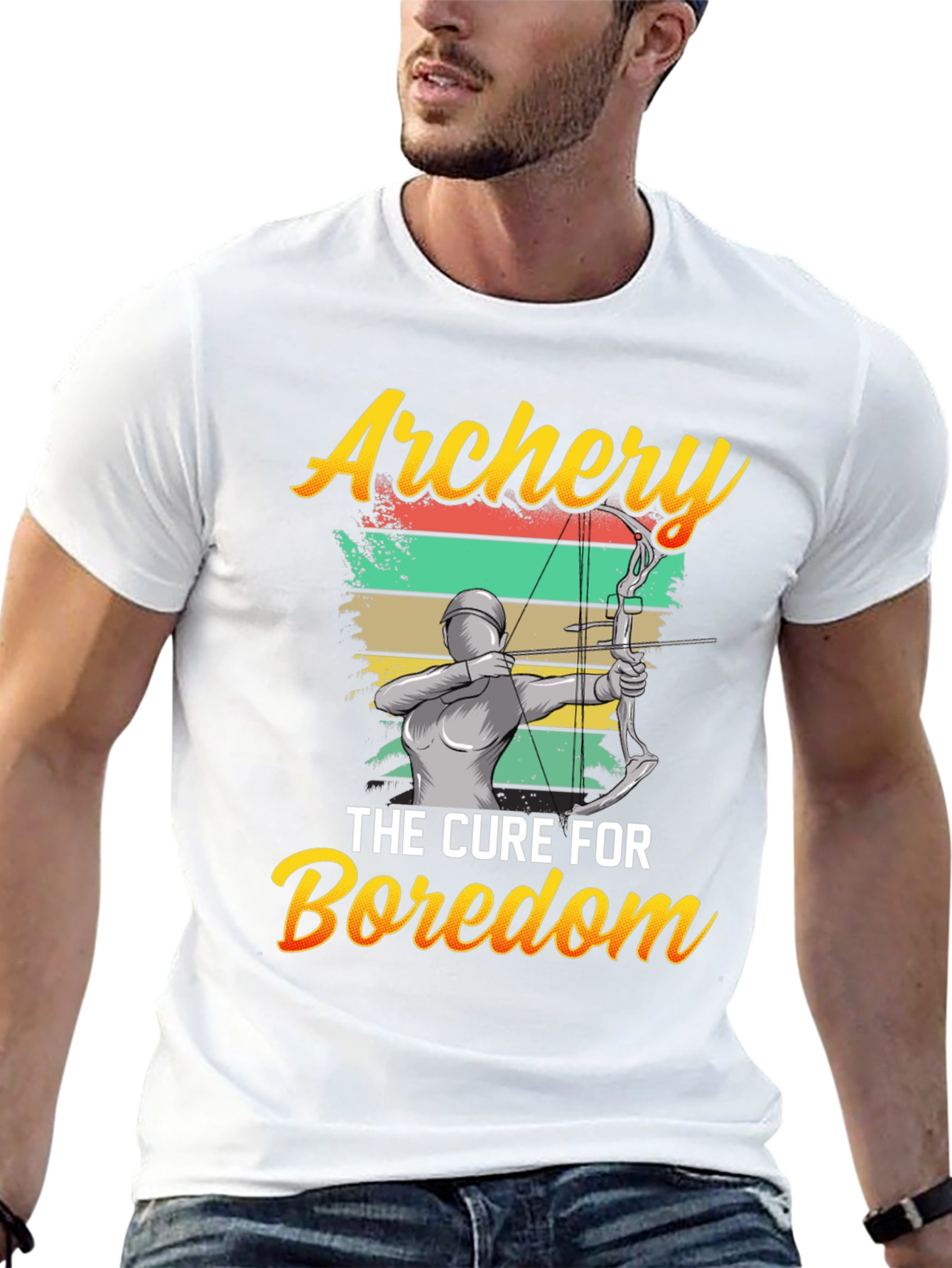 Black Archery: The Cure for Boredom Graphic T-Shirt view 13