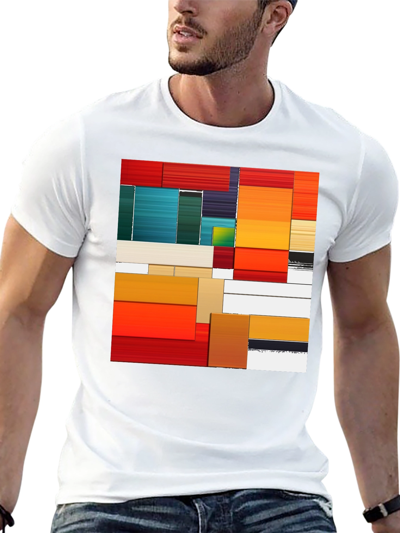 Black Abstract Art Graphic Tee - Modern Design view 13