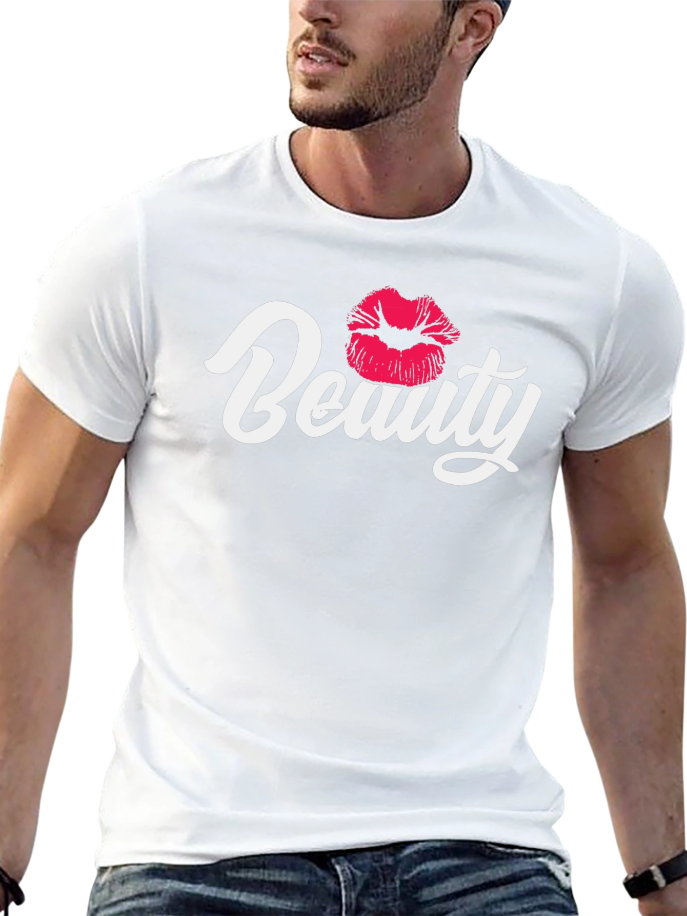 Black Beauty Kiss Graphic Tee - Unisex Black T-Shirt view 13