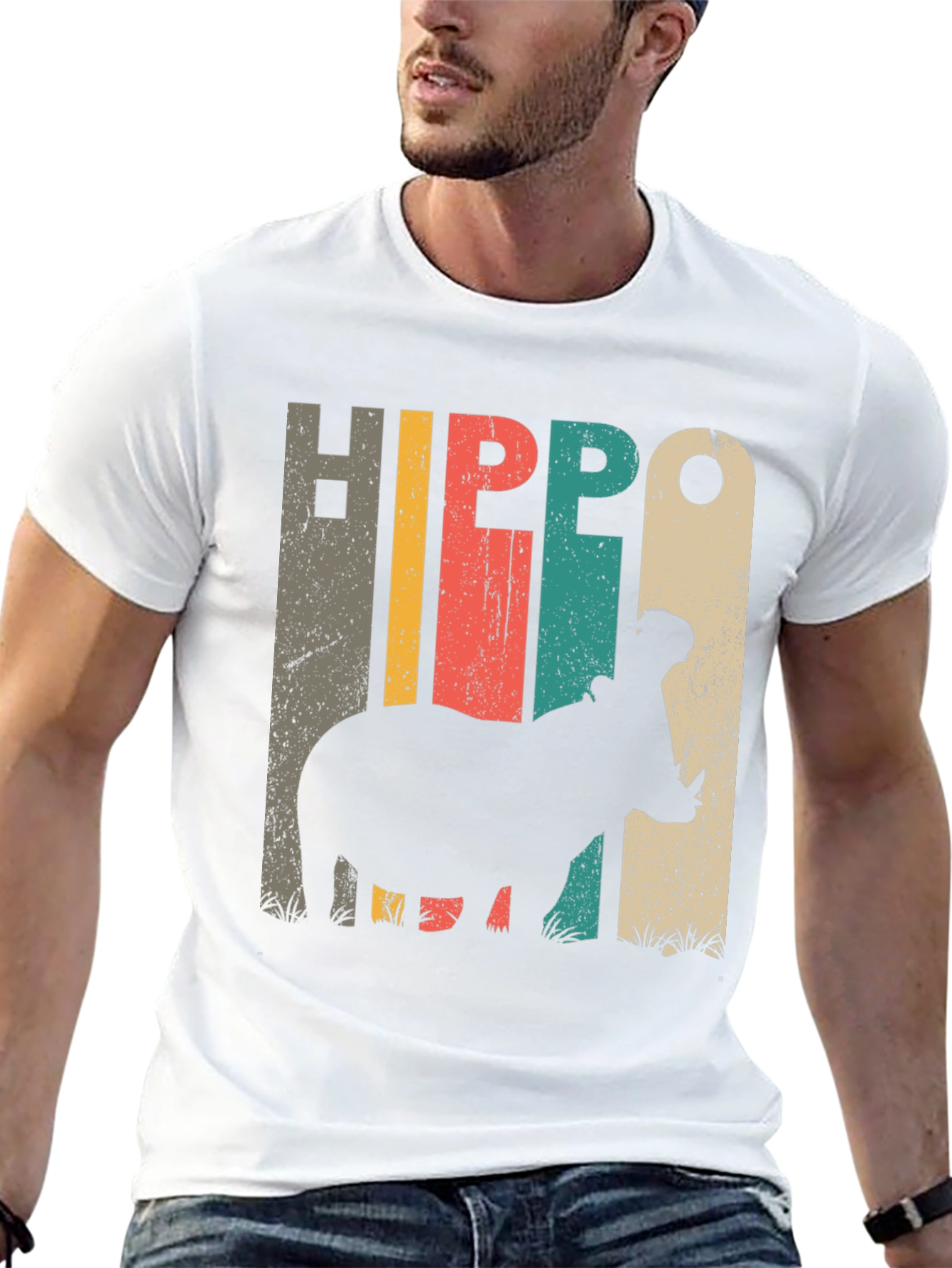 Black Vintage Hippo Graphic Tee view 13