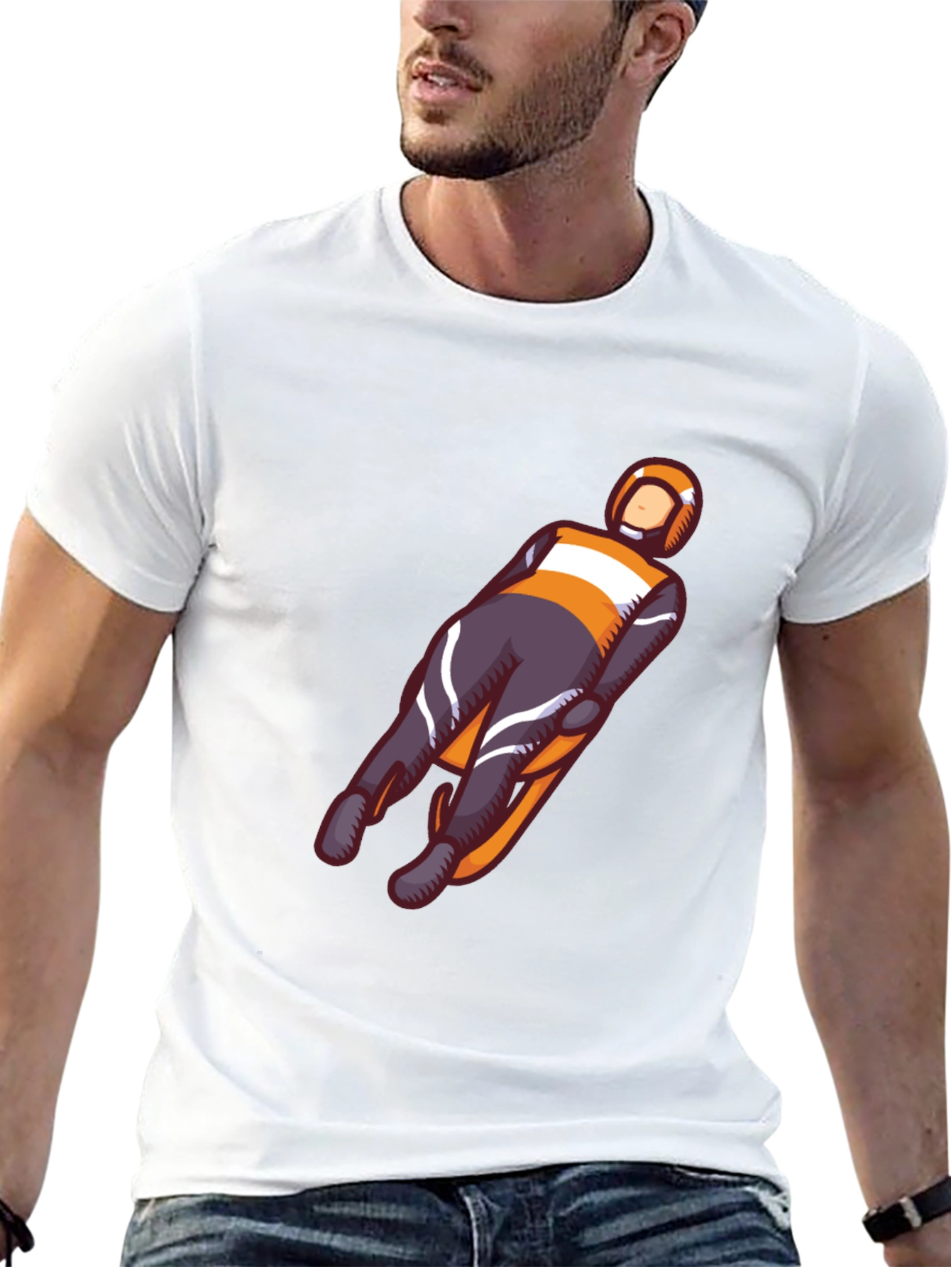 Black Luge T-Shirt: Black Cotton Graphic Tee view 13