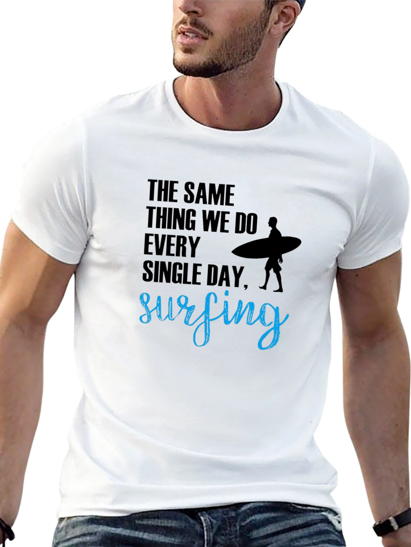 Black Surfing T-Shirt: The Same Thing We Do Every Day view 13