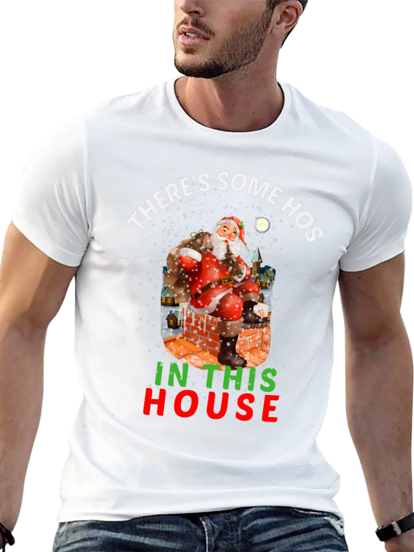 Black There's Some Hos In This House Holiday Shirt view 13