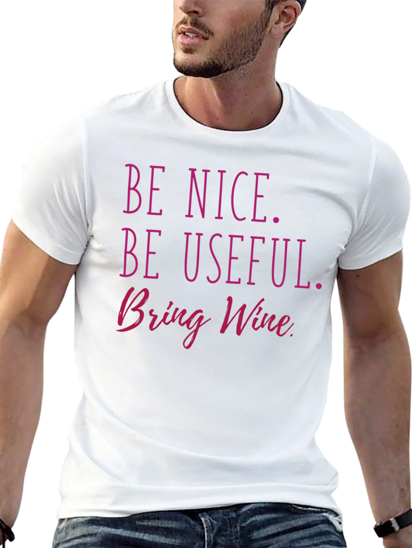 Black Be Nice, Be Useful, Bring Wine T-Shirt view 13