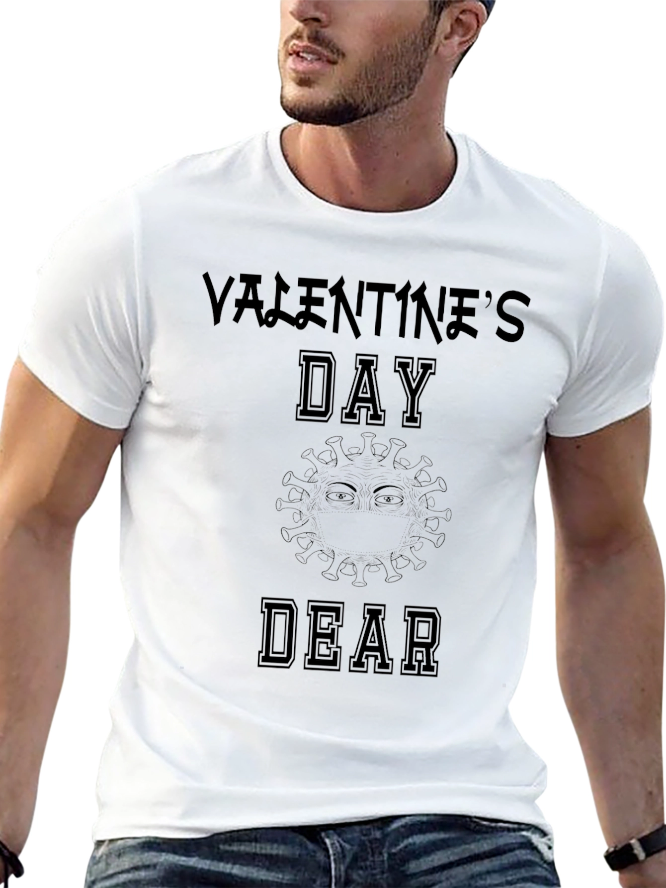 Black Valentine's Day T-Shirt: Dear Design, Black view 13