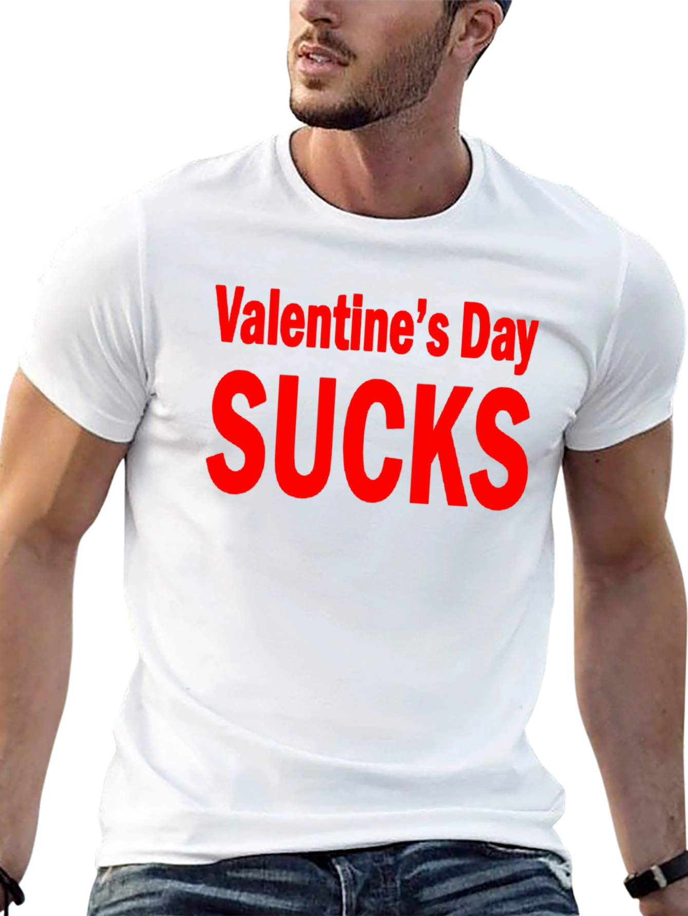 Black Valentine's Day Sucks Graphic T-Shirt view 13