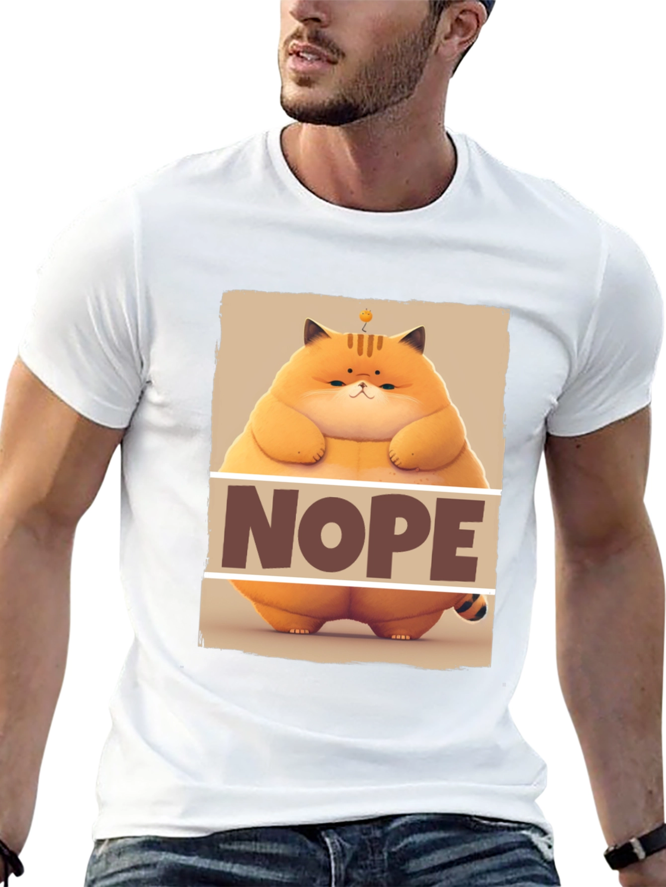 Black Nope Cat T-Shirt - Funny Graphic Tee for Cat Lovers view 13