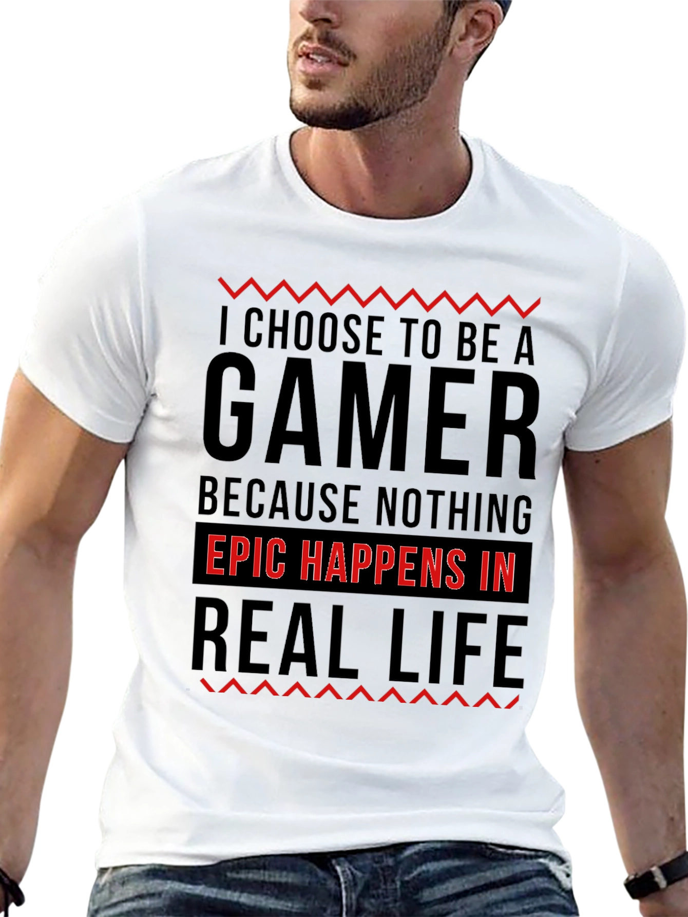 Black Gamer T-Shirt: Epic Happens In Real Life view 13