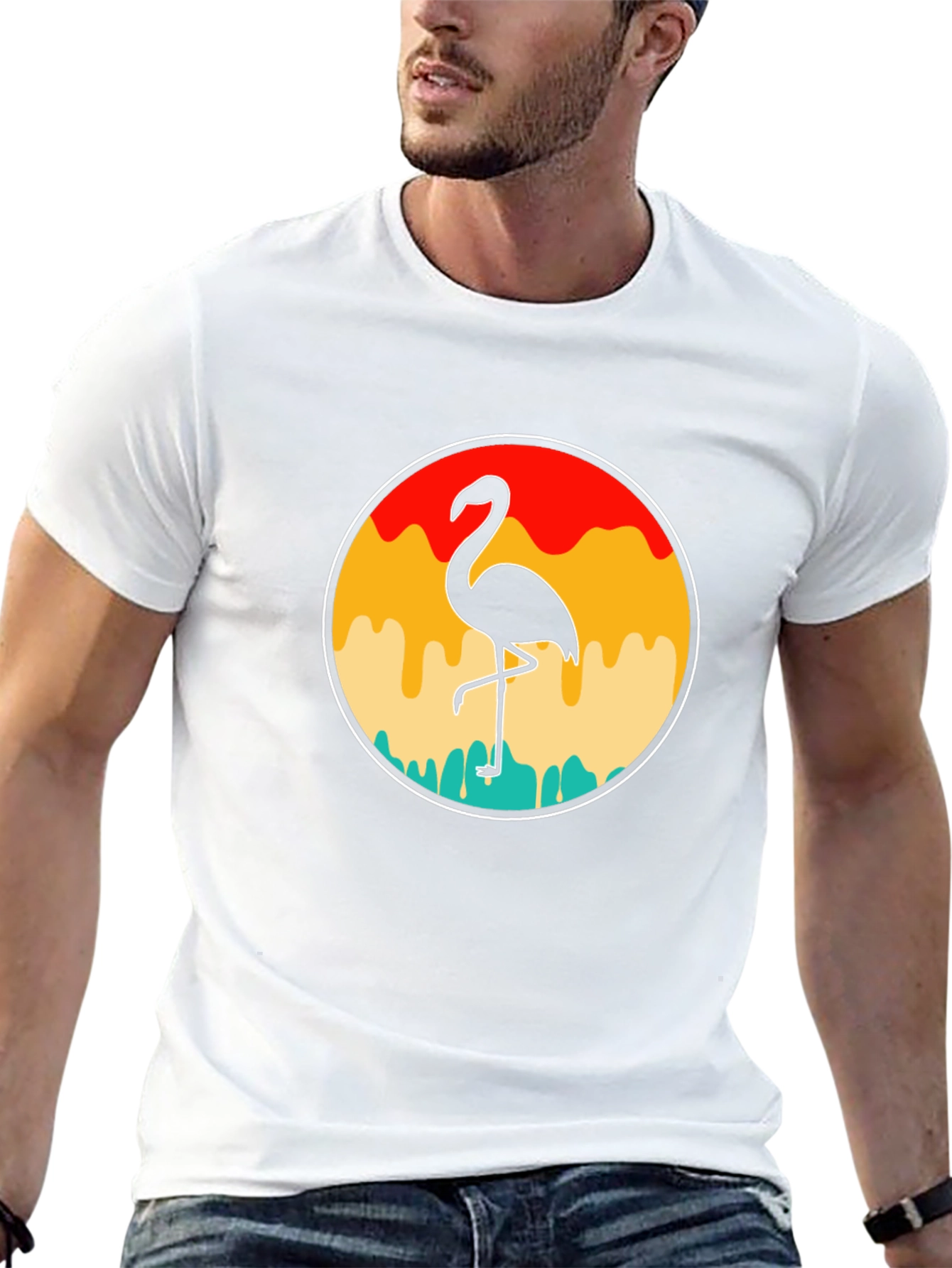 Black Retro Flamingo T-Shirt - Tropical Vibes view 13