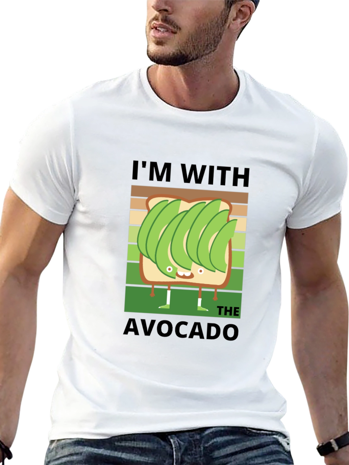 Black I'm With The Avocado T-Shirt Funny Graphic Tee view 13