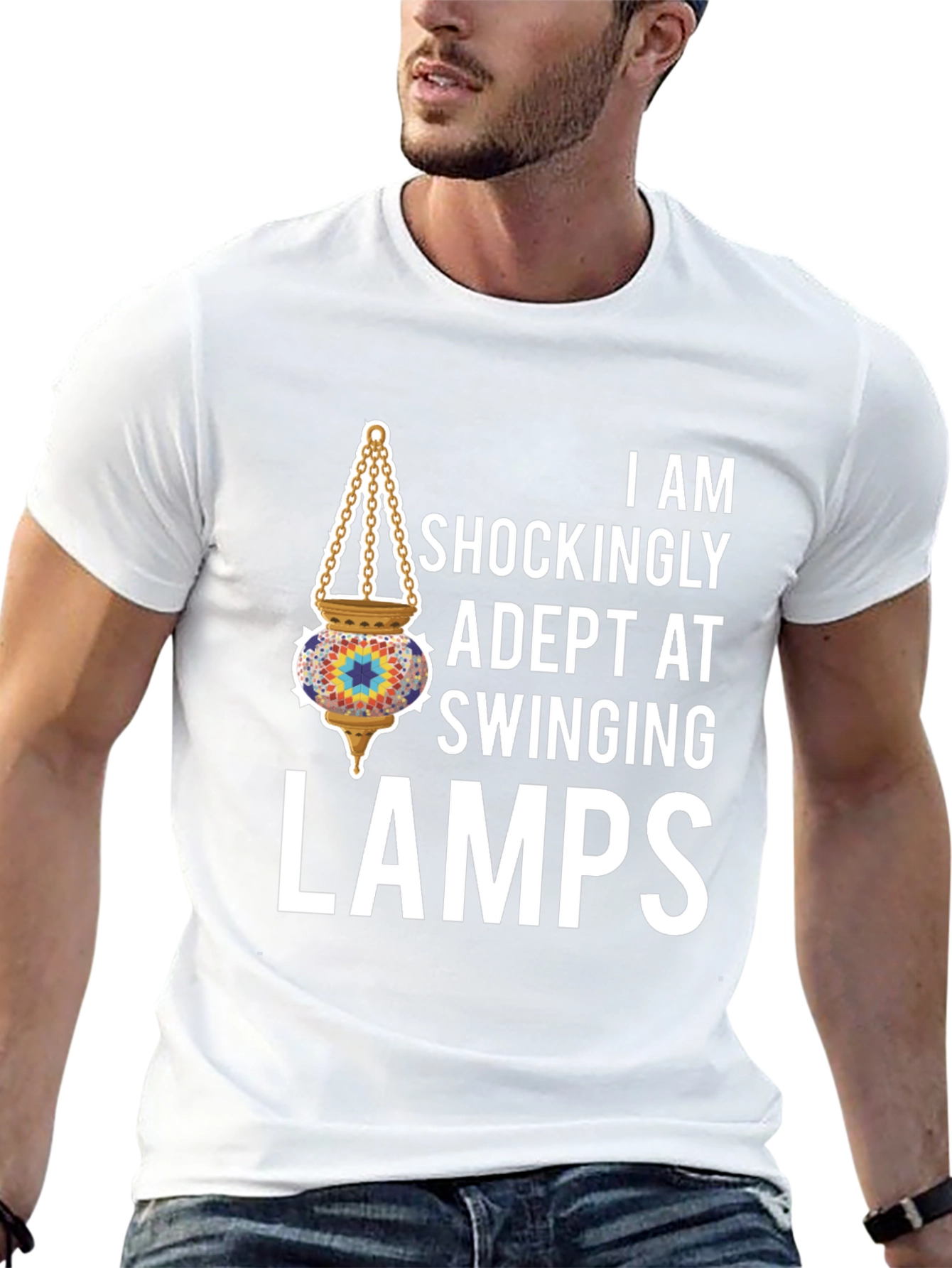 Black Adept Swinging Lamps Graphic T-Shirt view 13