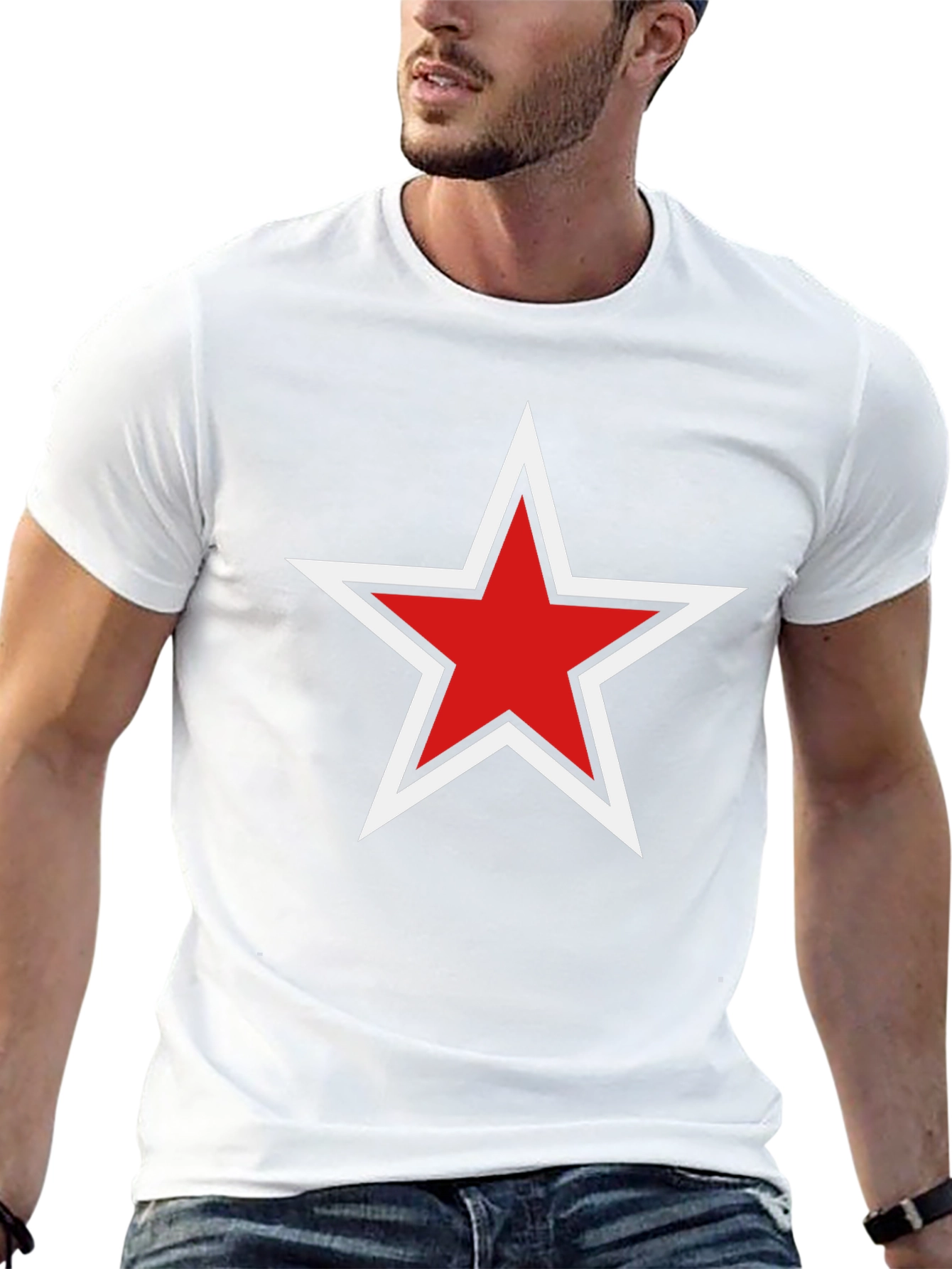 Black Red Star Graphic Black T-Shirt - Stylish Unisex Tee view 13