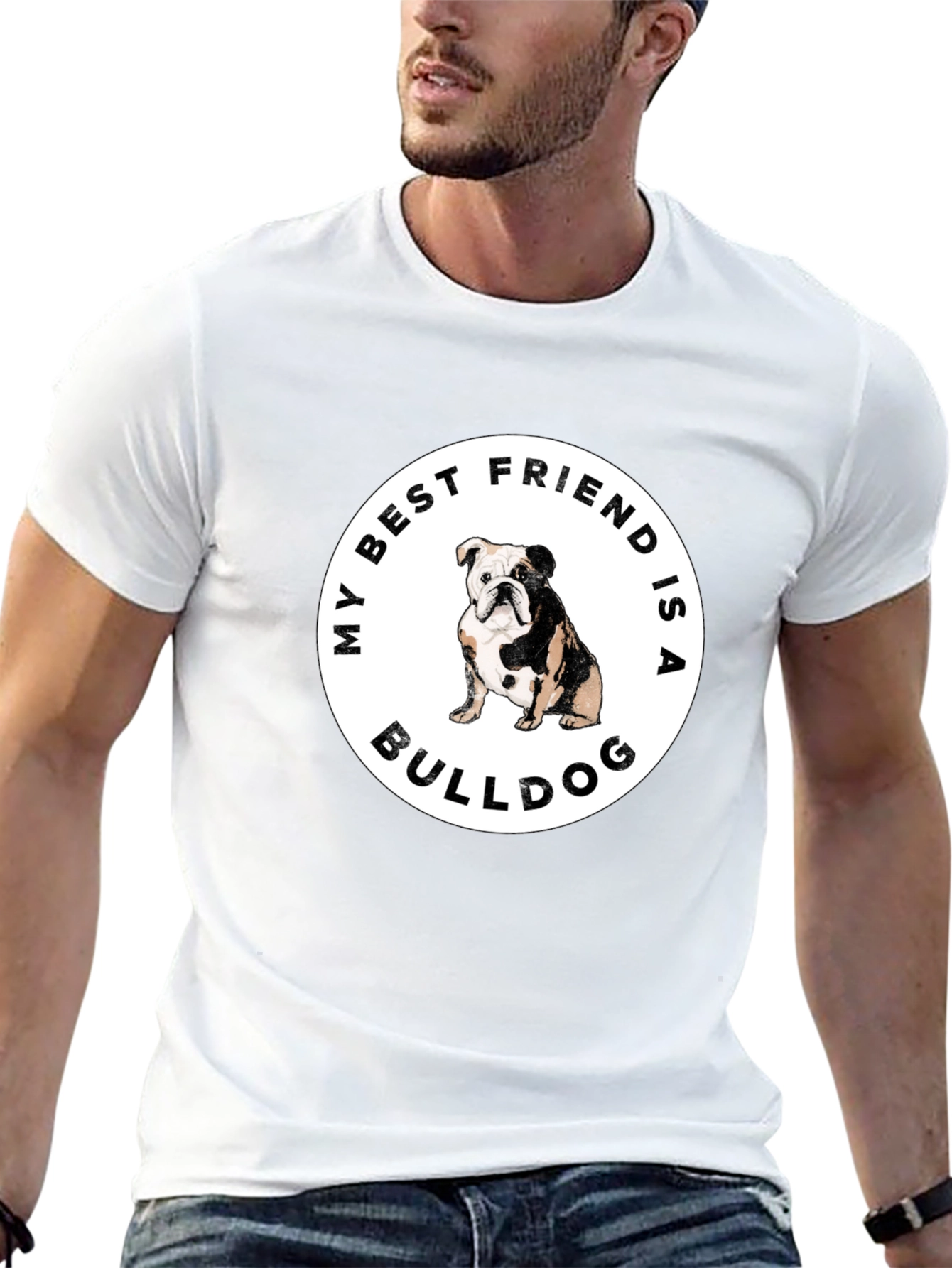 Black Bulldog Best Friend Graphic Tee view 13
