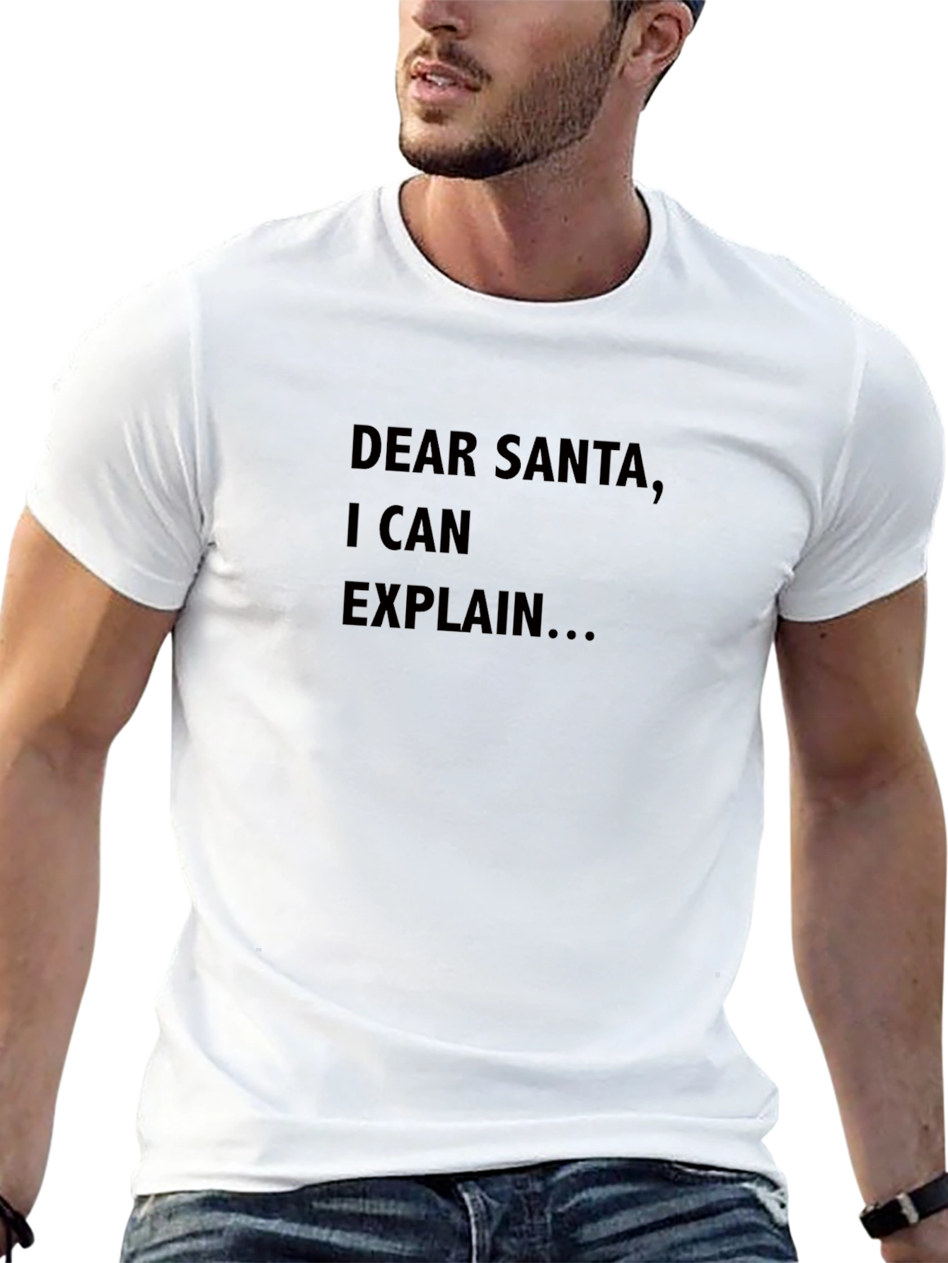 Black Dear Santa I Can Explain T-Shirt view 13