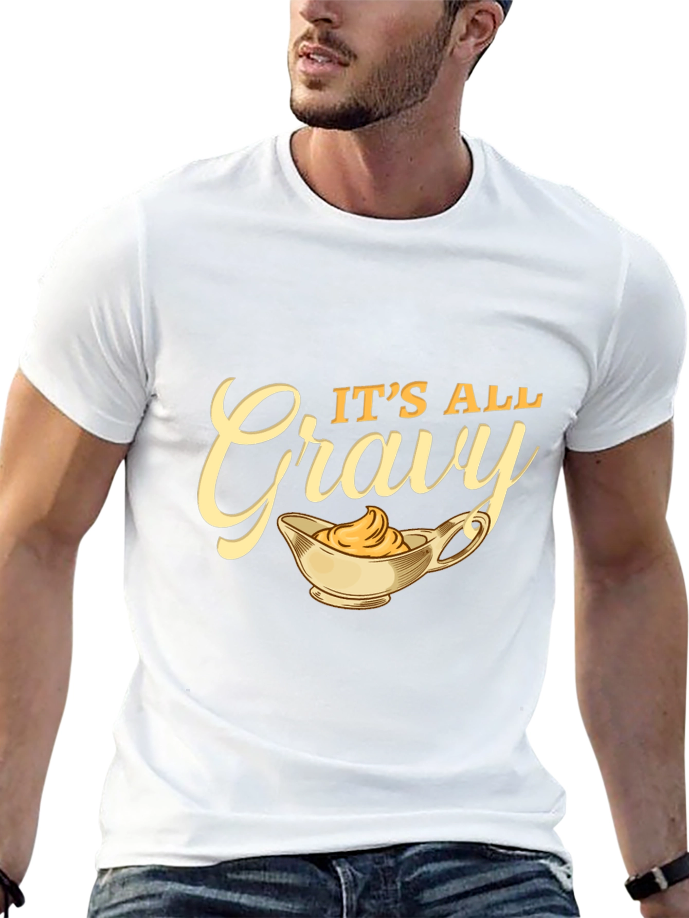 Black It's All Gravy T-Shirt - Black Cotton Blend view 13