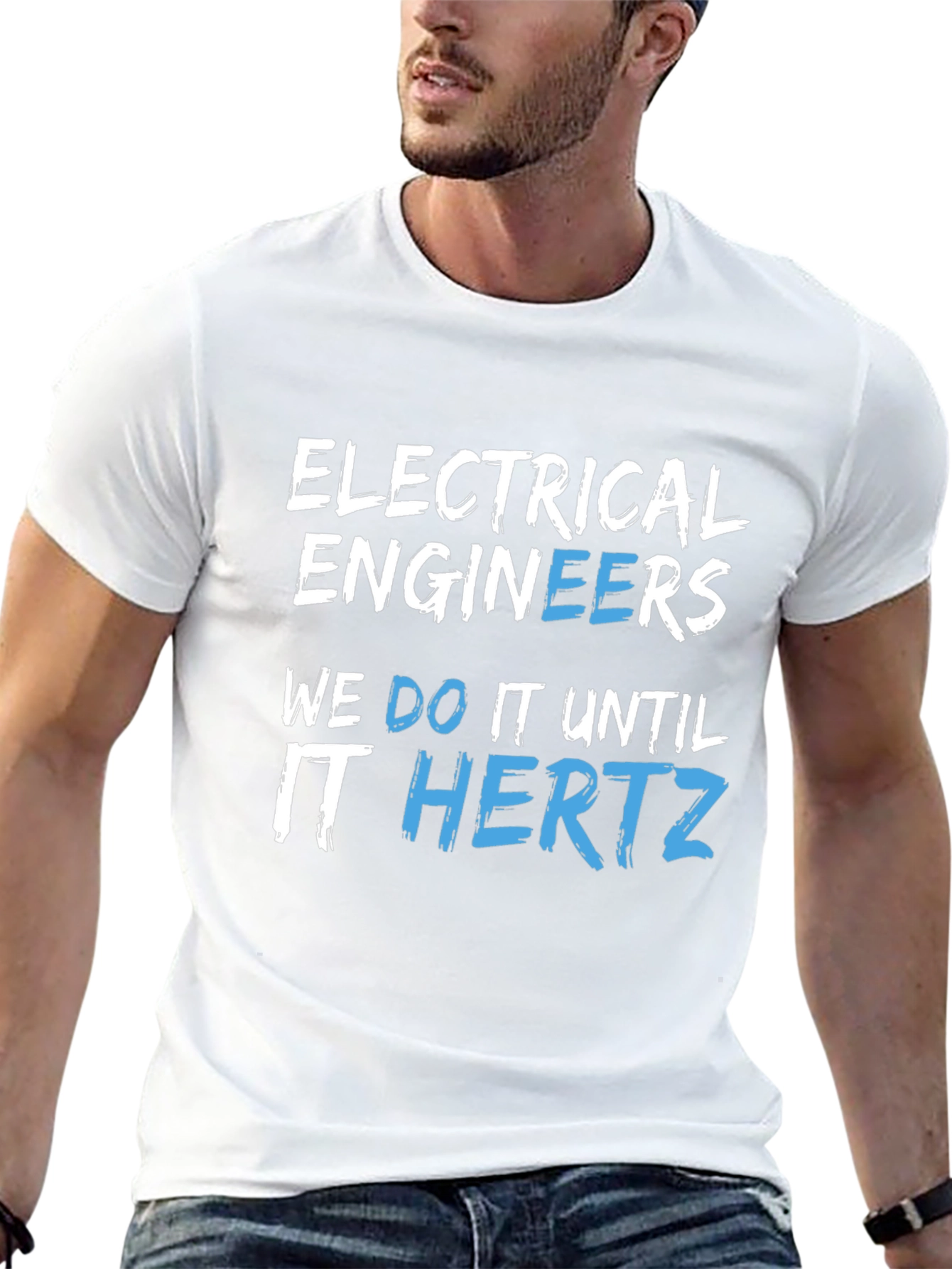 Black Electrical Engineers We Do It Until It Hertz Black T-Shirt view 13