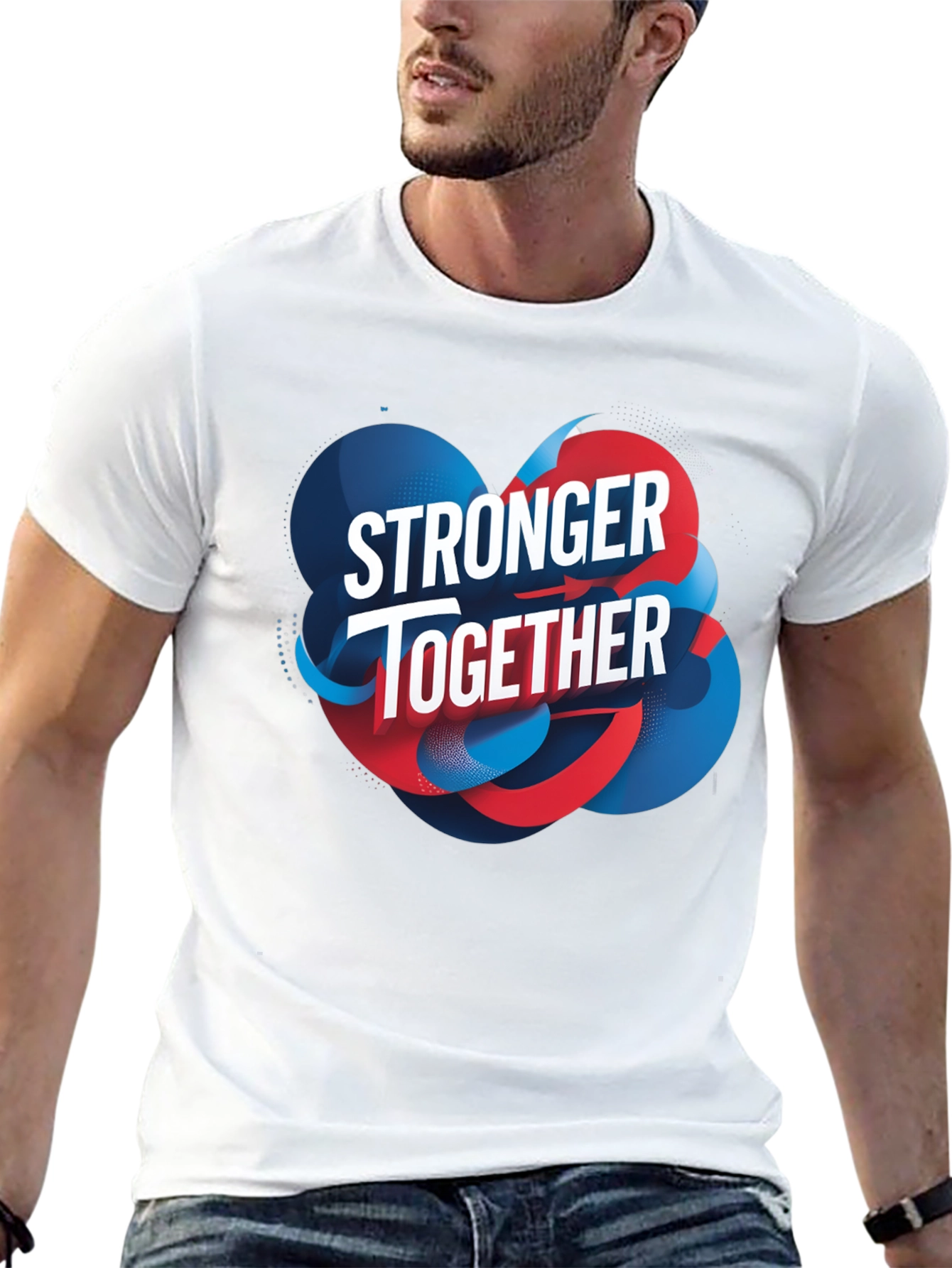 Black Stronger Together Graphic Black T-Shirt view 13