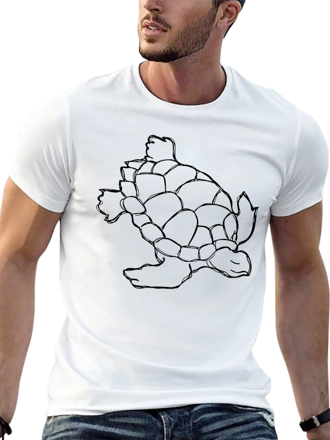 Black Men's Black Turtle Graphic Tee - Stylish & Unique Design view 13