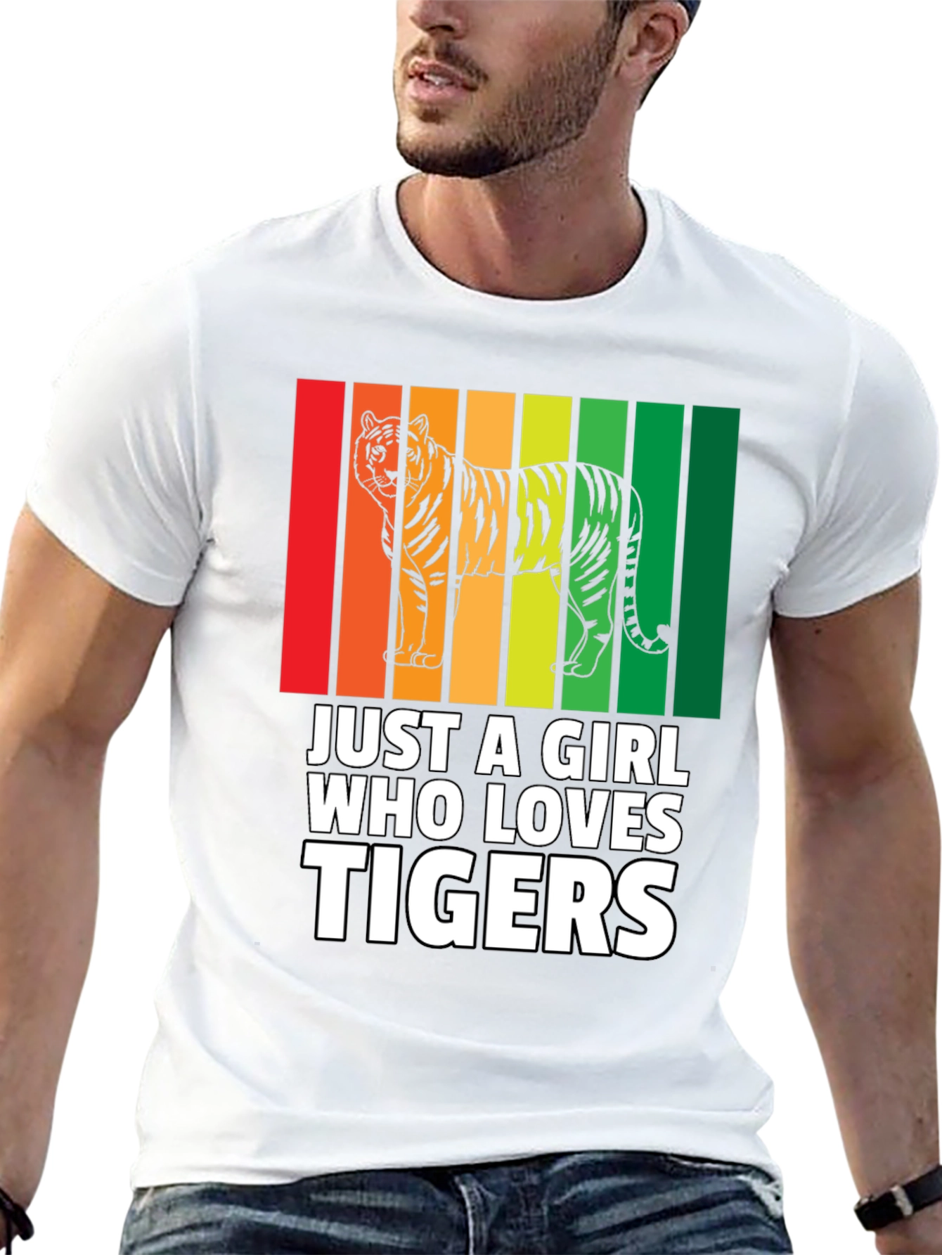 Black Just a Girl Who Loves Tigers T-Shirt view 13