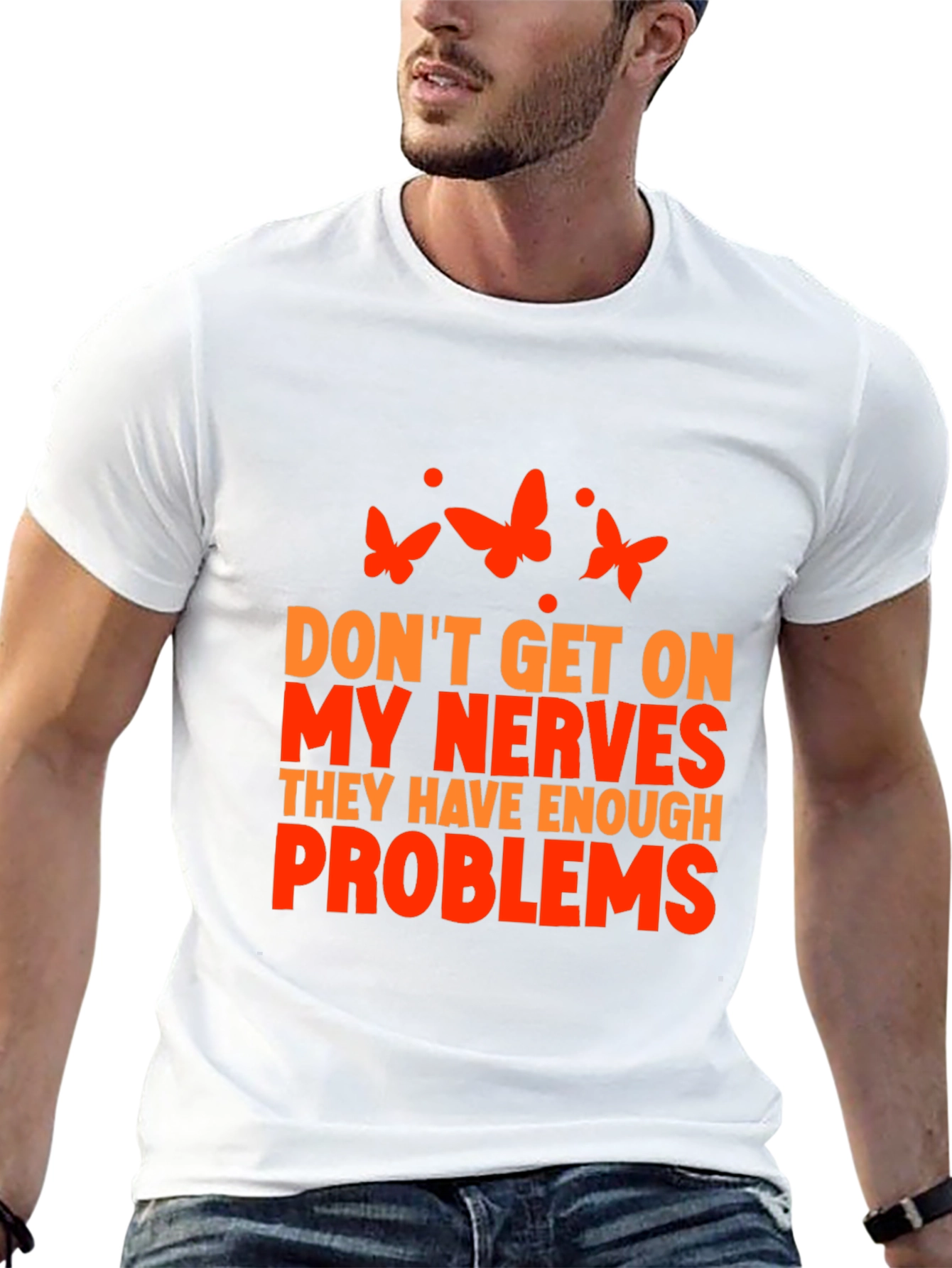 Black Funny Sarcastic Graphic Tee - Don't Get on My Nerves! view 13