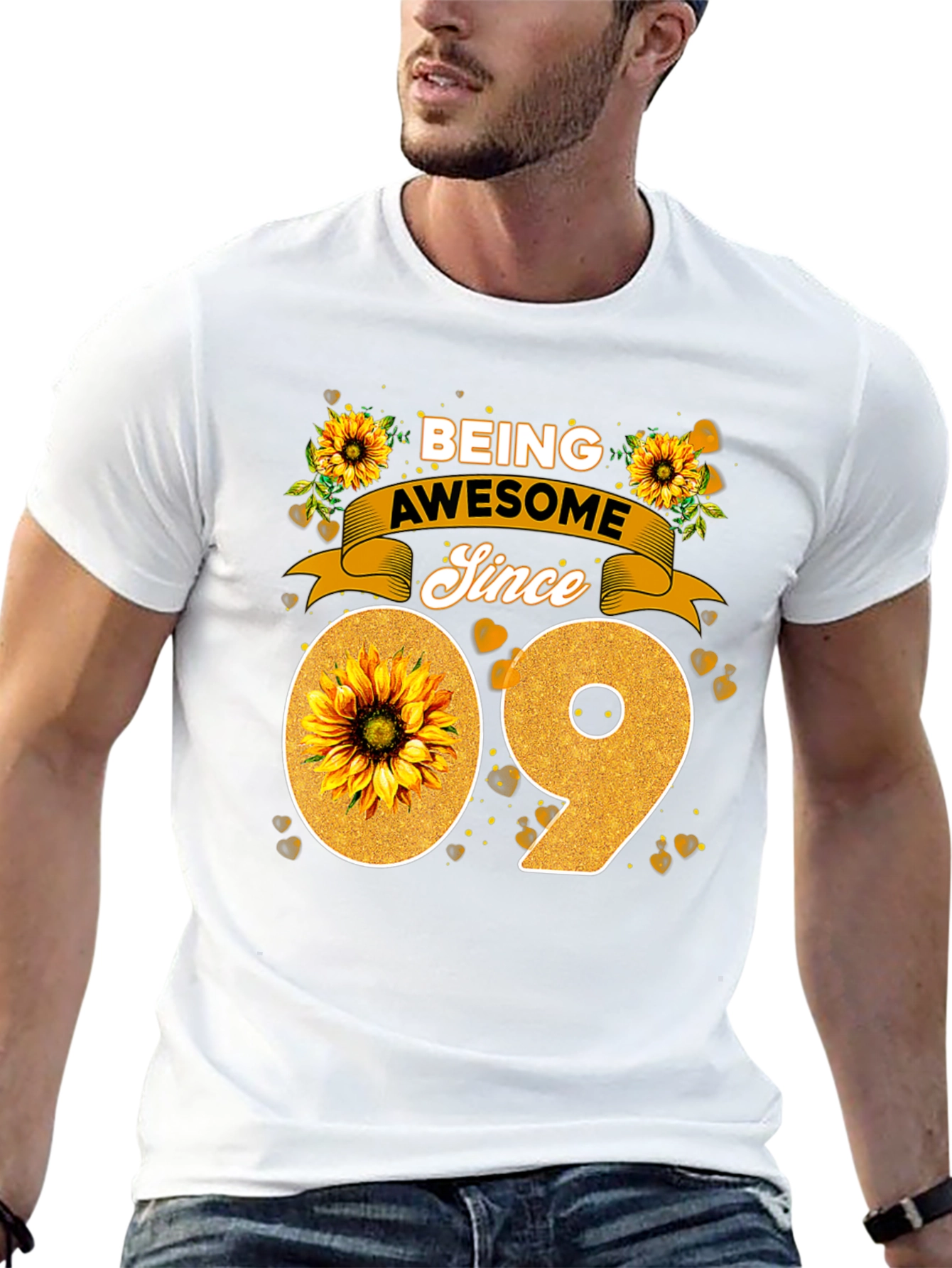 Black Being Awesome Since 09 Sunflower Tee view 13
