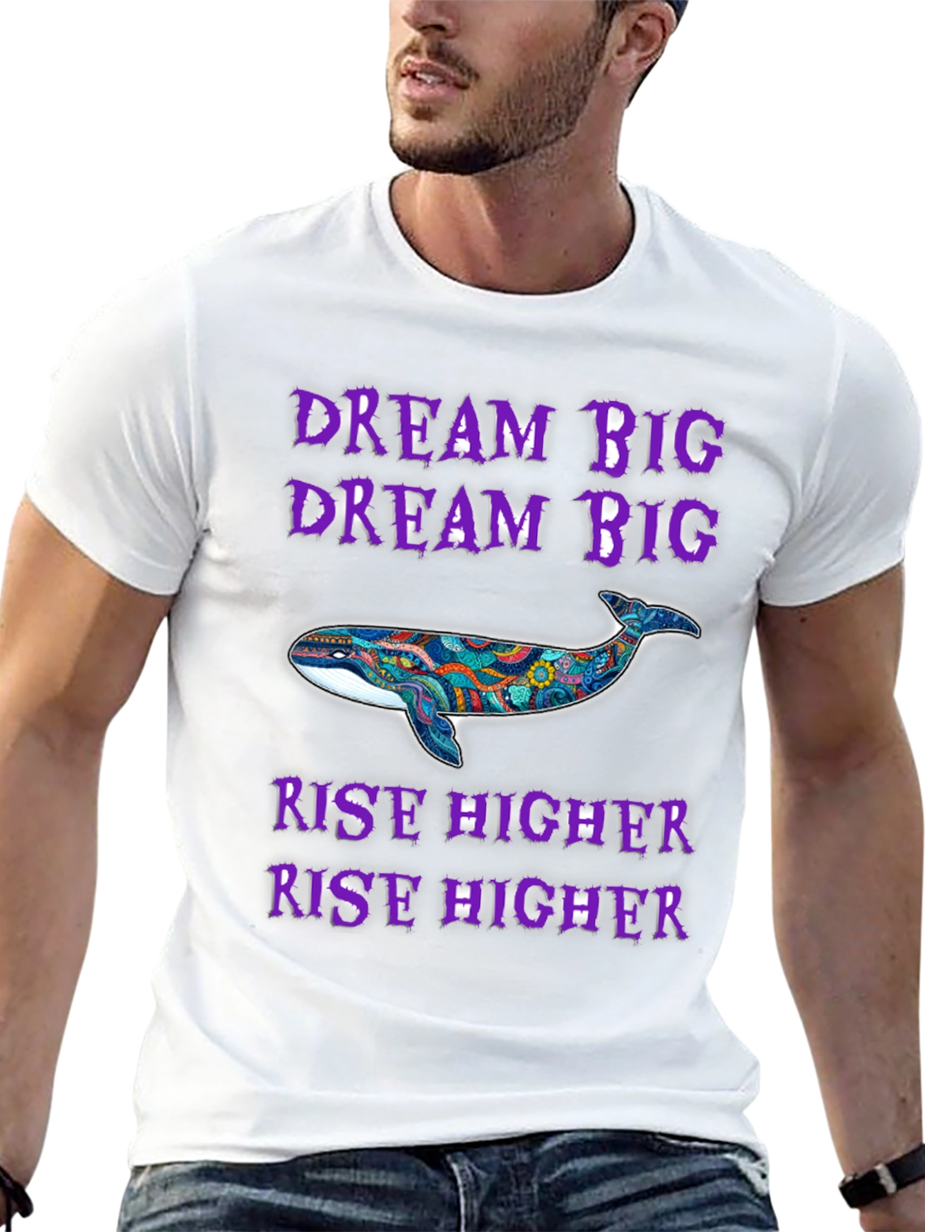 Black Dream Big Whale Graphic T-Shirt view 13
