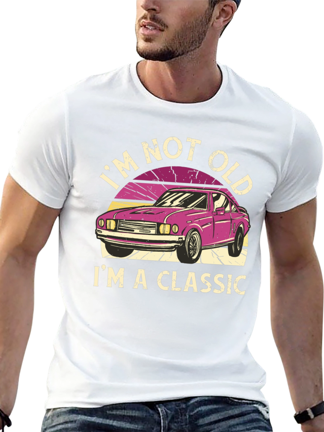 Black Classic Car T-Shirt: I'm Not Old, I'm a Classic view 13